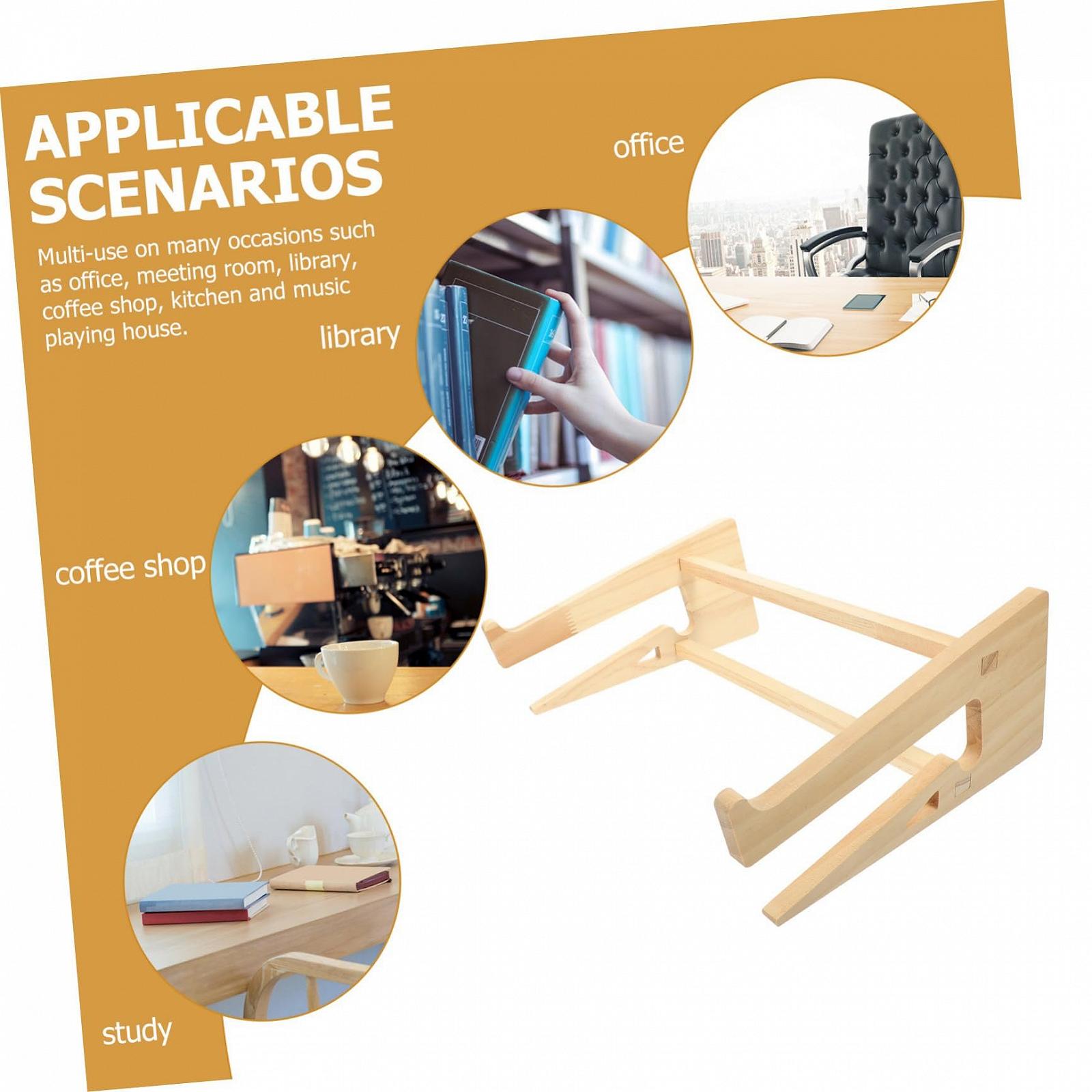 Подставка для ноутбука Деревянная Портативная Подставка-подъемник для ноутбука с вентиляцией Регулируемый держатель для ноутбука для устройств Прочная настольная подставка для поднятия и охлаждения, фото №5 Подставка для ноутбука Деревянная Портативная Подставка-подъемник для ноутбука с вентиляцией Регулируемый держатель для ноутбука для устройств Прочная настольная подставка для поднятия и охлаждения, фото №5