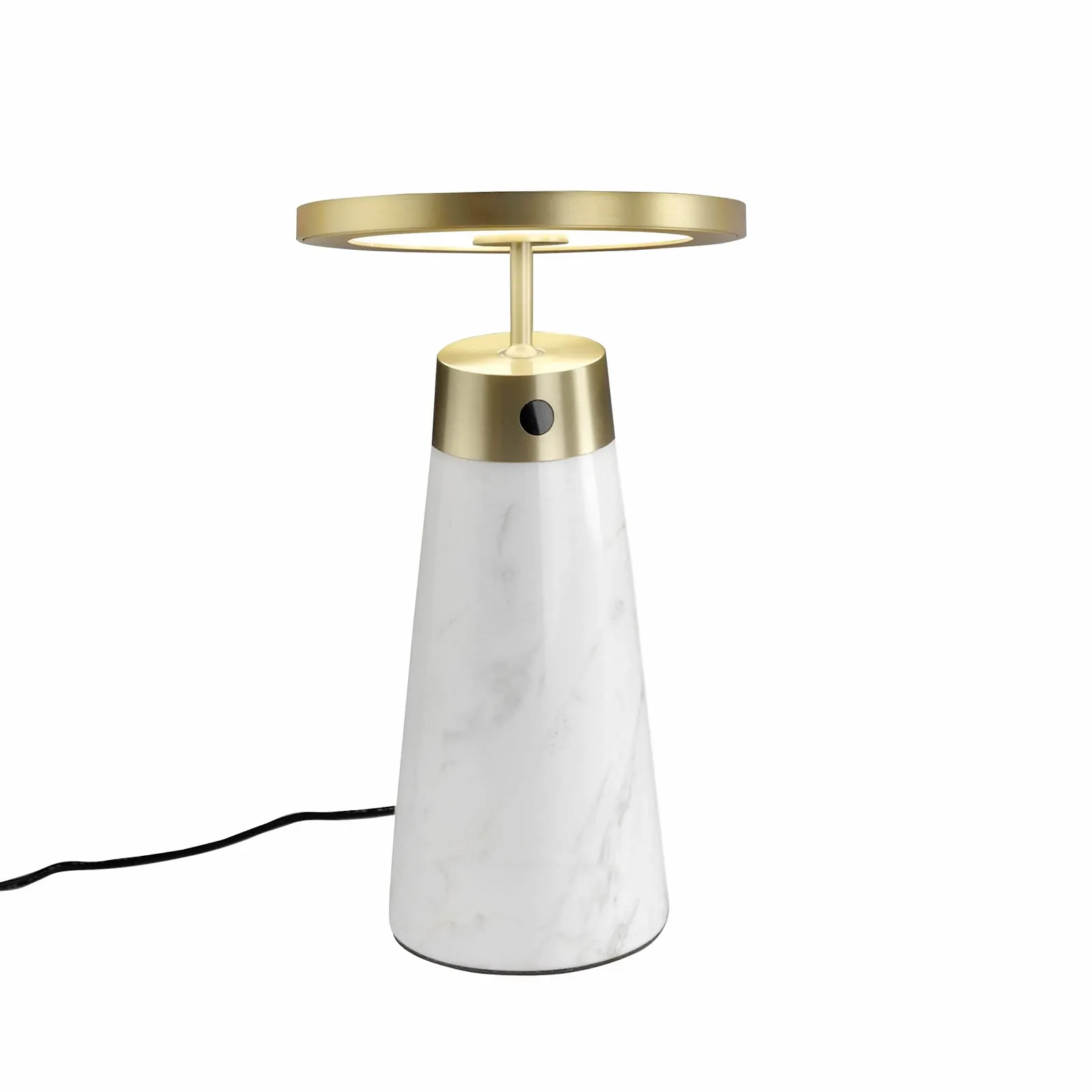 Настільна лампа Ángel Cerdá з білого мармуру та золотої сталі Ø16 x 25,5 см сучасний дизайн Біла з золотом, фото №2