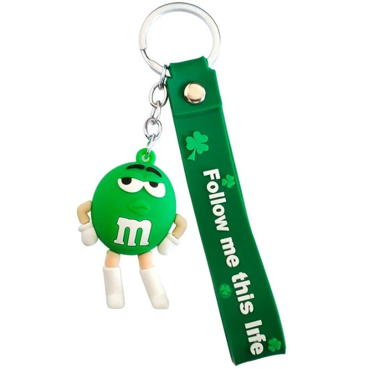Брелок M&M's для ключей, рюкзака, сумки, зеленый, 5,3 см, фото №1