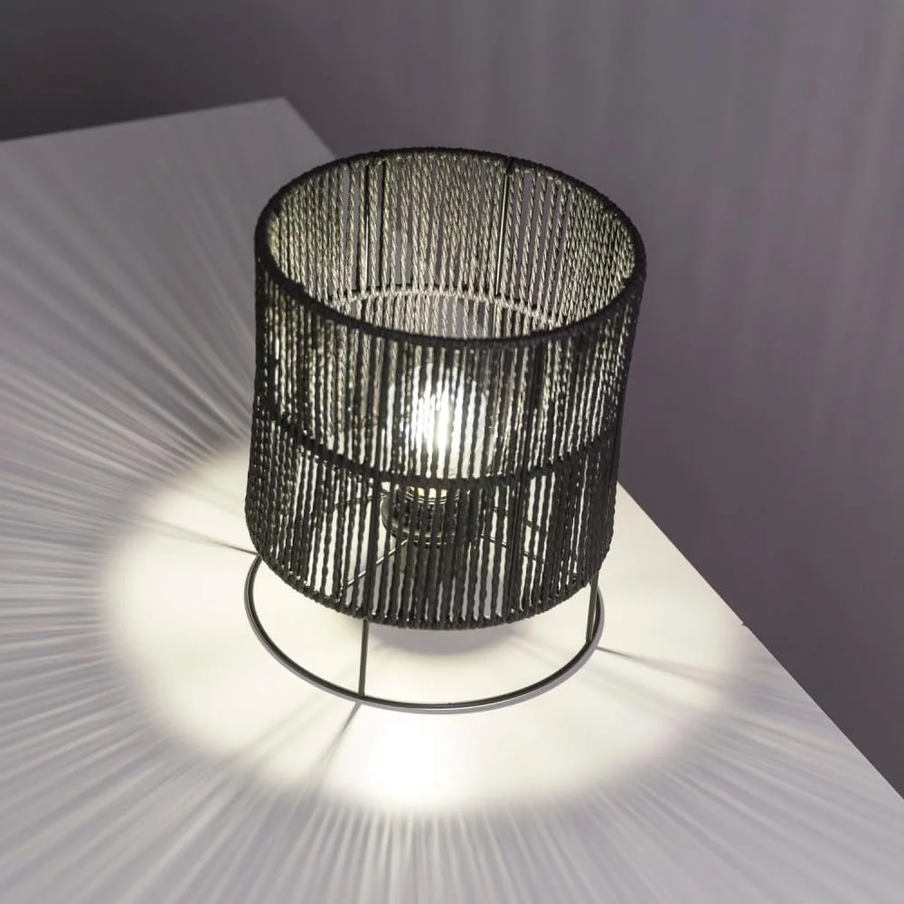 Настільна лампа GREENICE Bayamo сталева чорна E27 IP27, фото №3