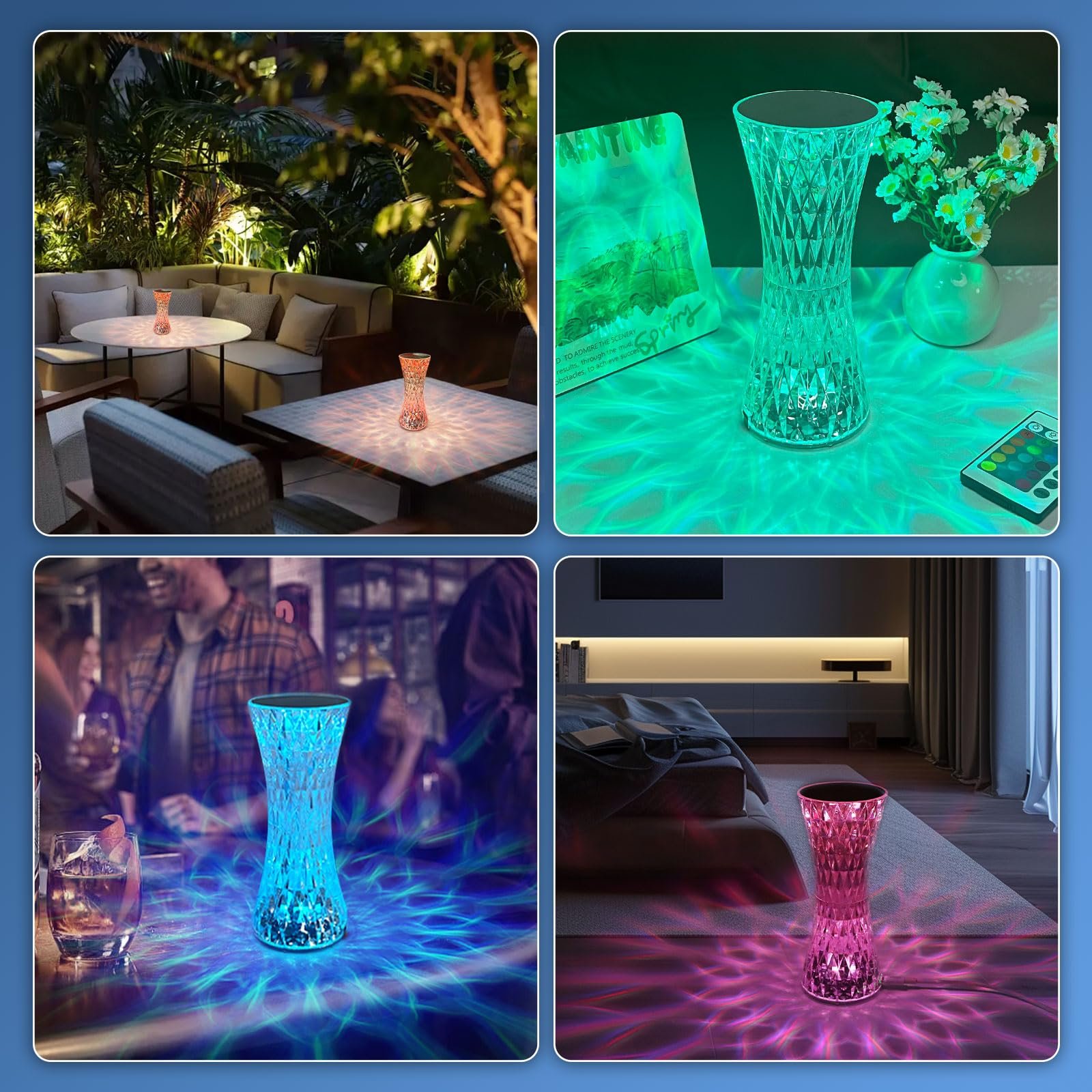 Настільна лампа EXTRASTAR LED Crystal RGB з пультом ДК Сенсорна Акумуляторна, фото №7