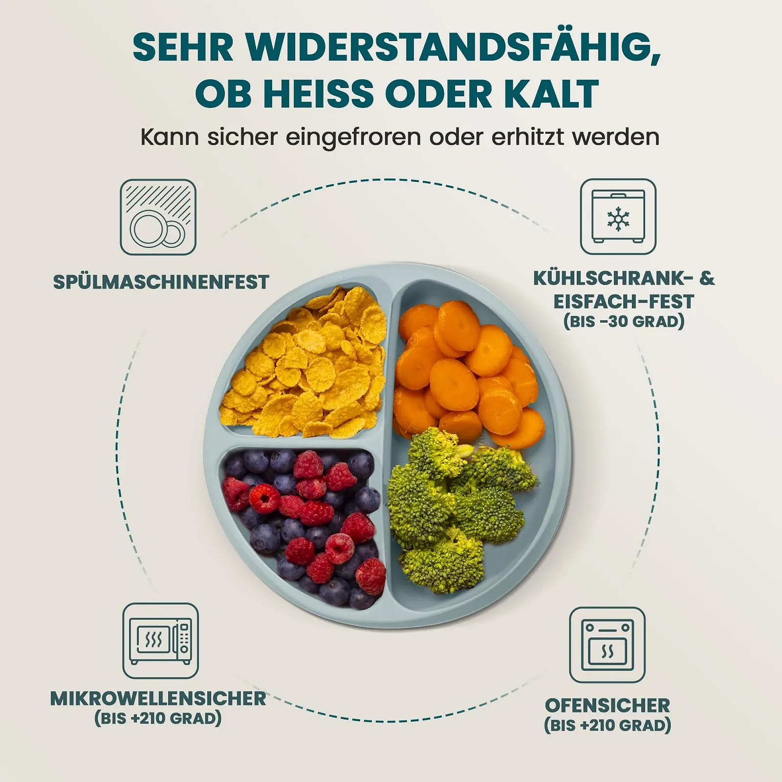 Набір дитячого посуду Baby Boo! 9 предметів, без BPA (синій), фото №5 Набір дитячого посуду Baby Boo! 9 предметів, без BPA (синій), фото №5