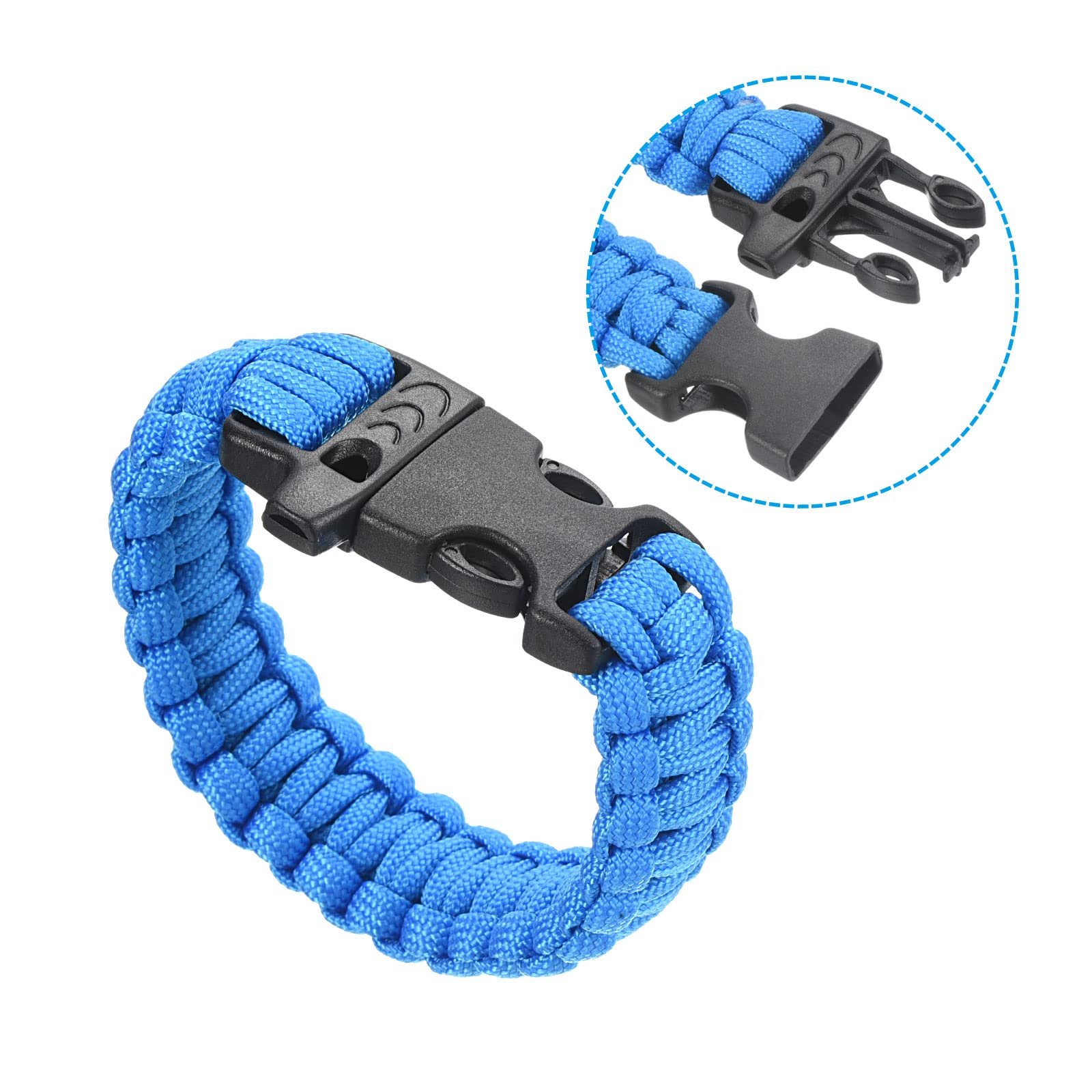Браслет Paracord PATIKIL Плетений Парашутний Шнур з Пластиковою Пряжкою Синій, Пластик, фото №4
