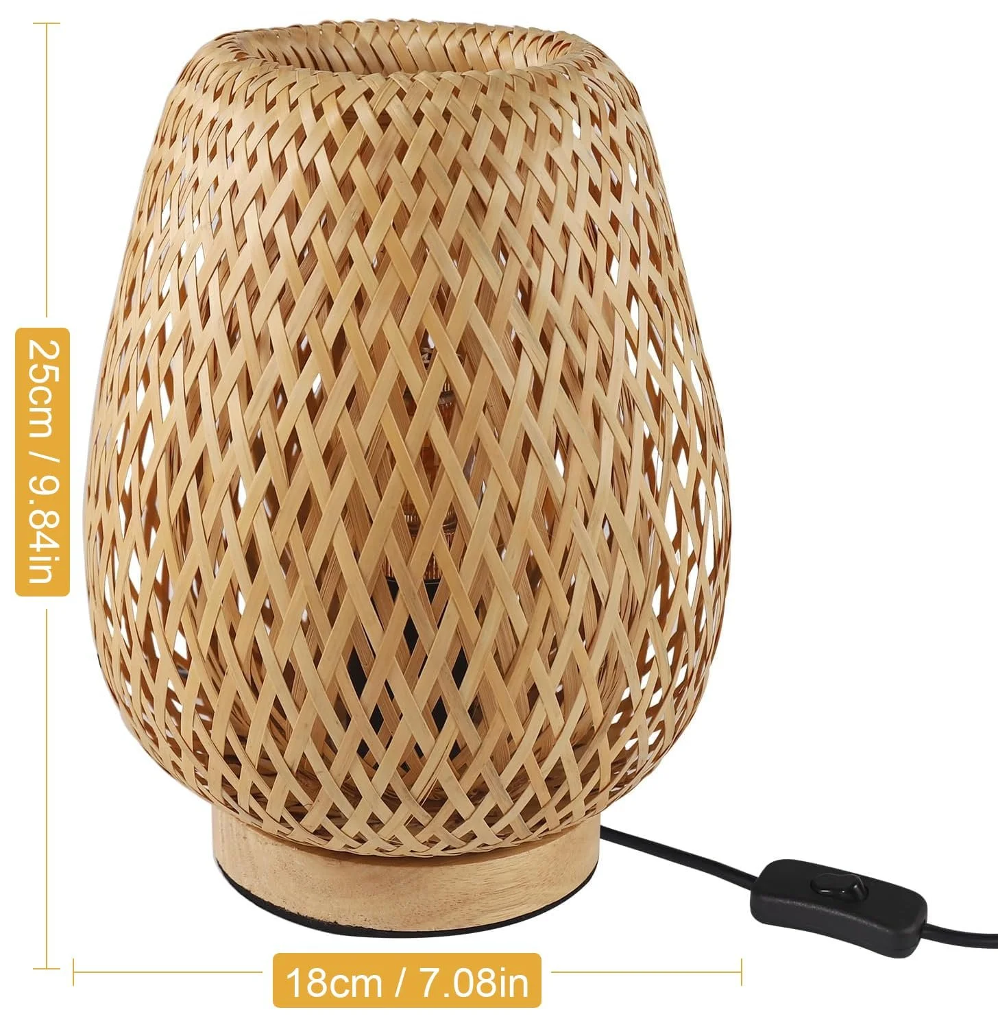 Настільна лампа Retro Bamboo E27 Handmade Bohemian, фото №2