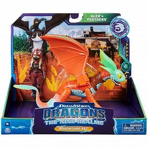 Набір Dreamworks Dragons The 9 Worlds з фігурками дракона та вершника Алекс і Фезерс для дітей від 4 років synthetic.ua - Фото 1