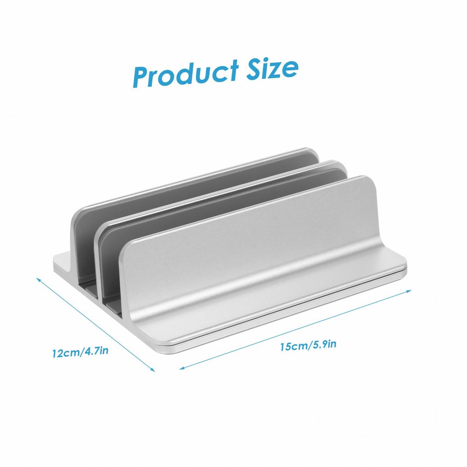 Вертикальная Подставка для ноутбука из алюминиевого сплава с двойным слотом, стабильная, для ноутбука и планшета, компактная, с рассеиванием тепла, устойчивая к царапинам, легкая, эргономичная, для стола, фото №2