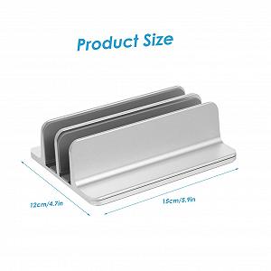 Вертикальная Подставка для ноутбука из алюминиевого сплава с двойным слотом, стабильная, для ноутбука и планшета, компактная, с рассеиванием тепла, устойчивая к царапинам, легкая, эргономичная, для стола synthetic.ua - Фото 1