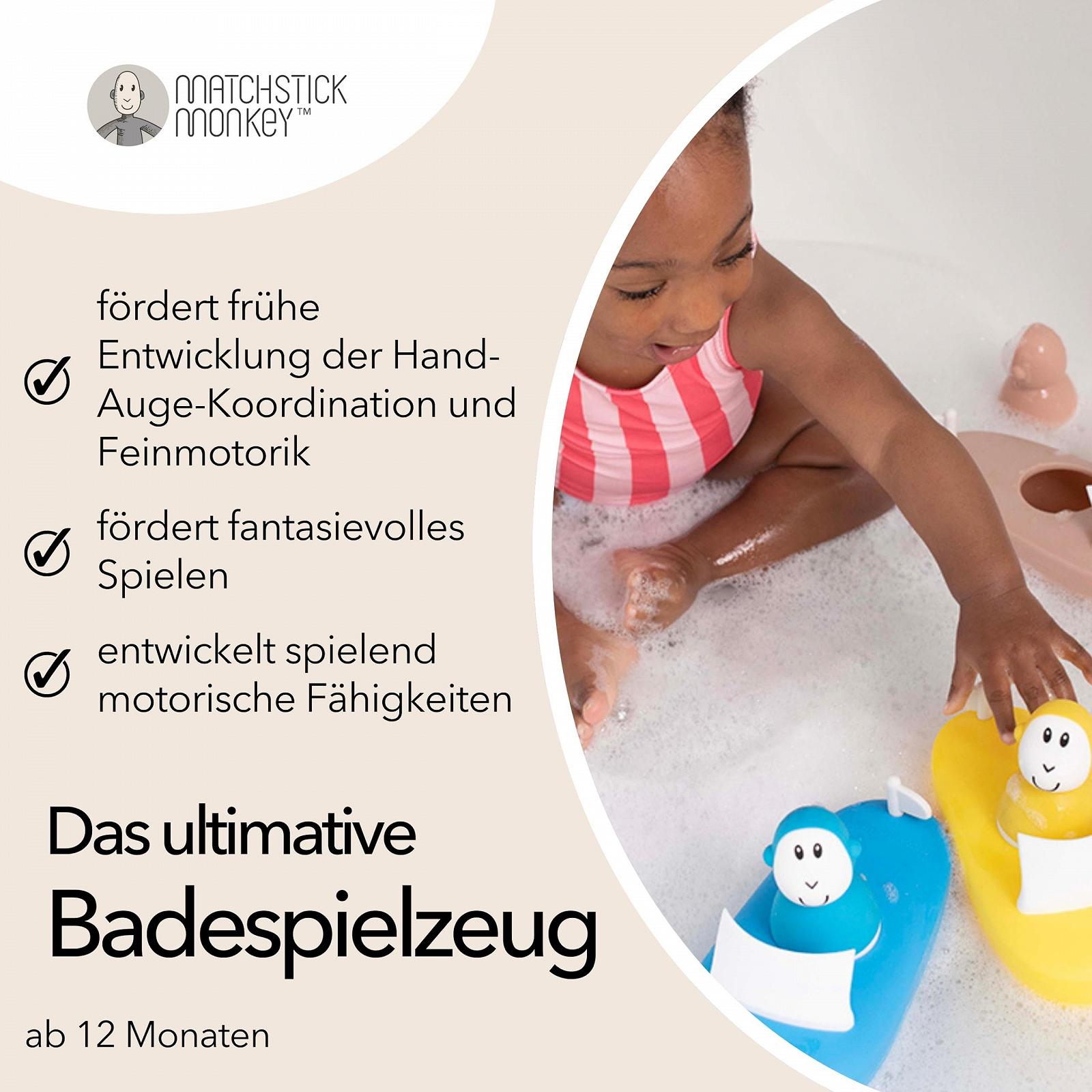 Игрушка для ванной Matchstick Monkey Набор Badezeit Boat детская антимикробная, фото №4