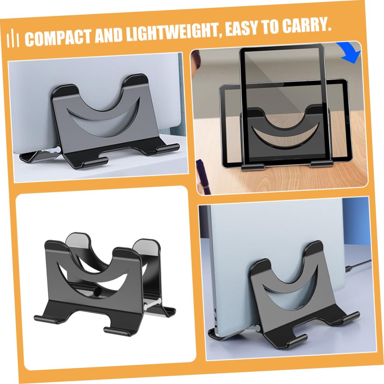 Тримач для ноутбука Vertical ABS і силікон, ергономічний, з регулюванням висоти, з функцією охолодження, компактний і портативний, фото №4 Тримач для ноутбука Vertical ABS і силікон, ергономічний, з регулюванням висоти, з функцією охолодження, компактний і портативний, фото №4