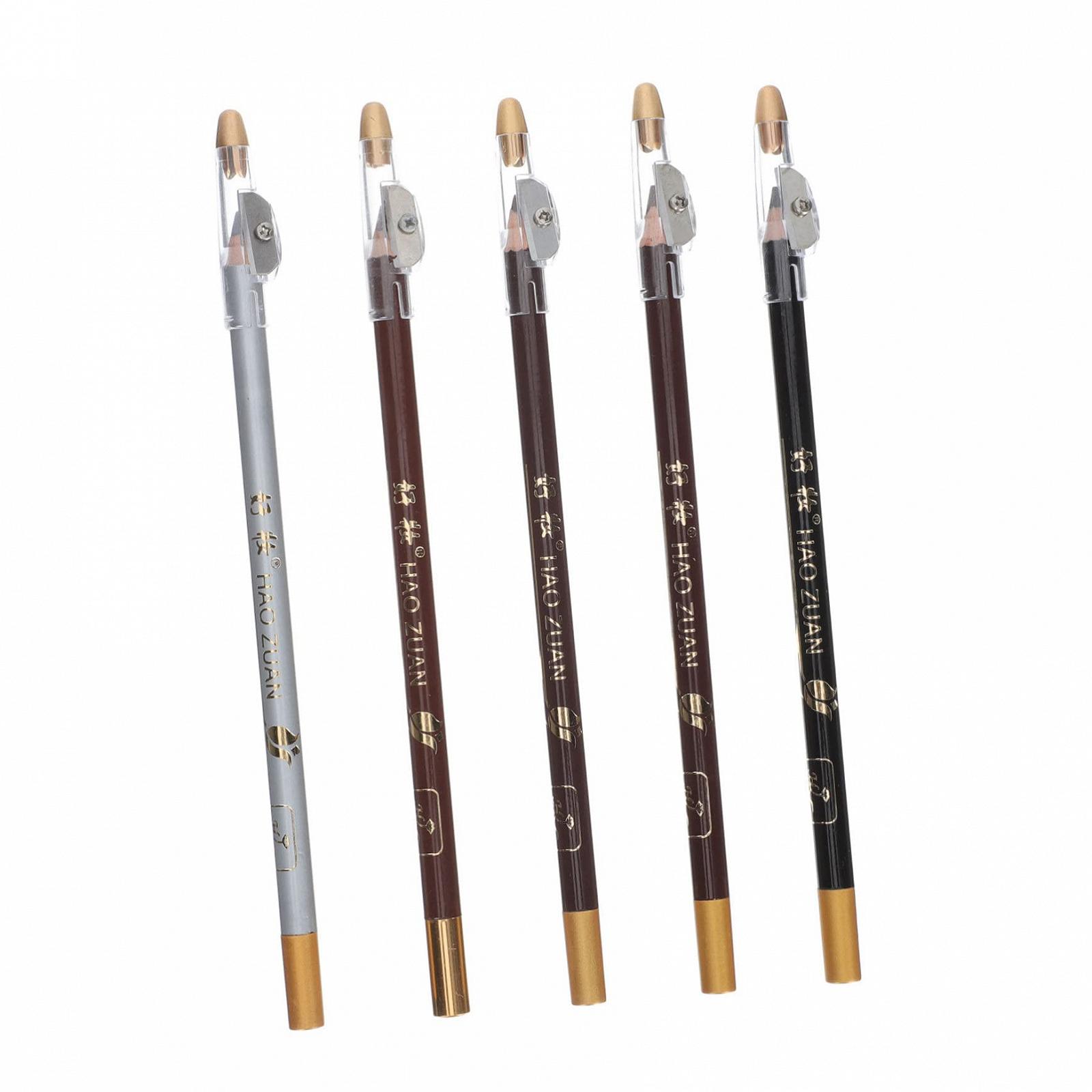 Олівець для брів Amosfun Pack of 5 Eyebrow Pencil Темно-коричневий Олівець з точилкою, фото №1
