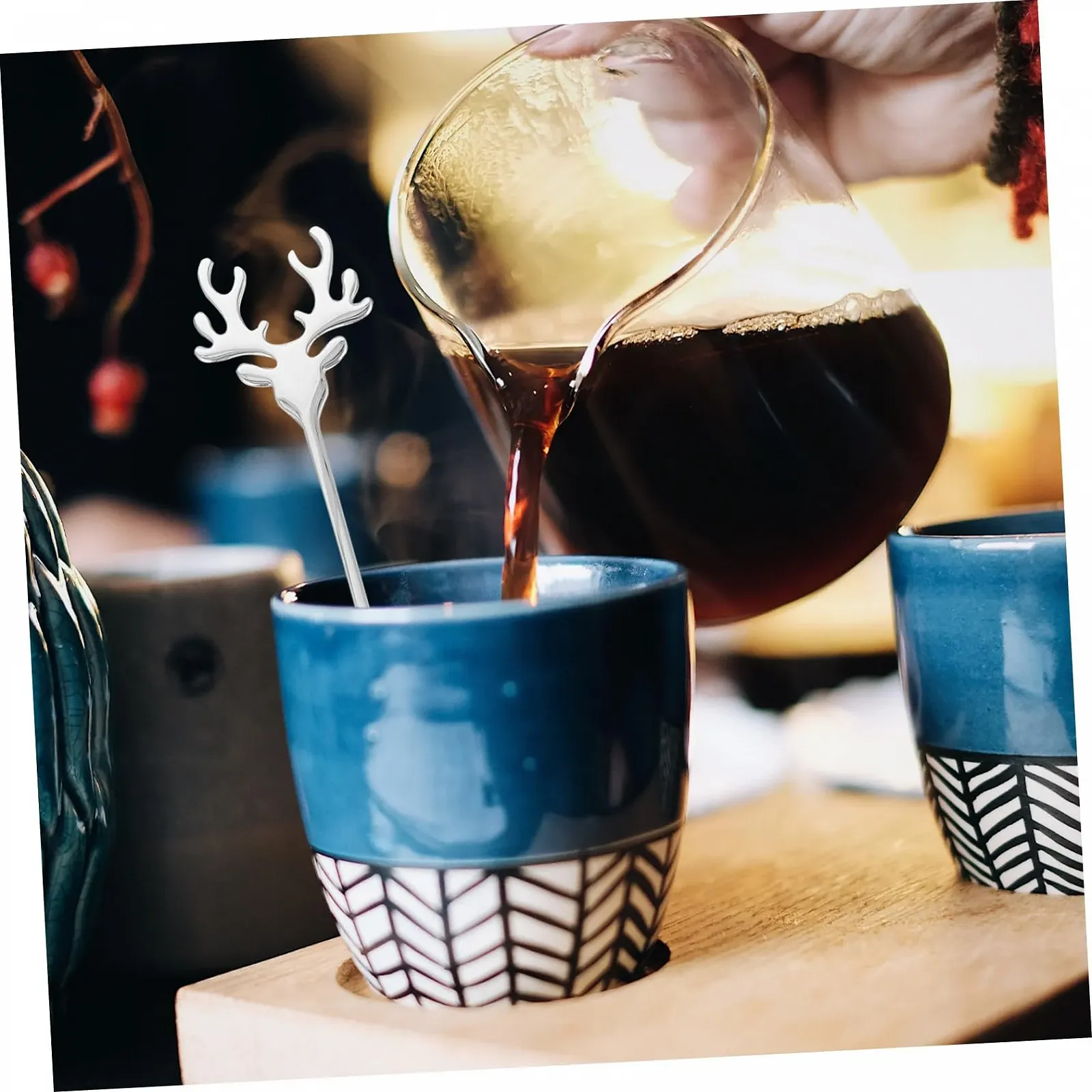 Набір з 2 кавових ложок з нержавіючої сталі Elk Design Різдвяна, фото №2