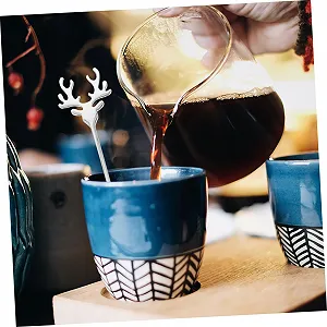 Набор из 2 кофейных ложек из нержавеющей стали Elk Design Рождественская ложка Креативная ложка для смешивания кофе, чая и десертов synthetic.ua - Фото 1