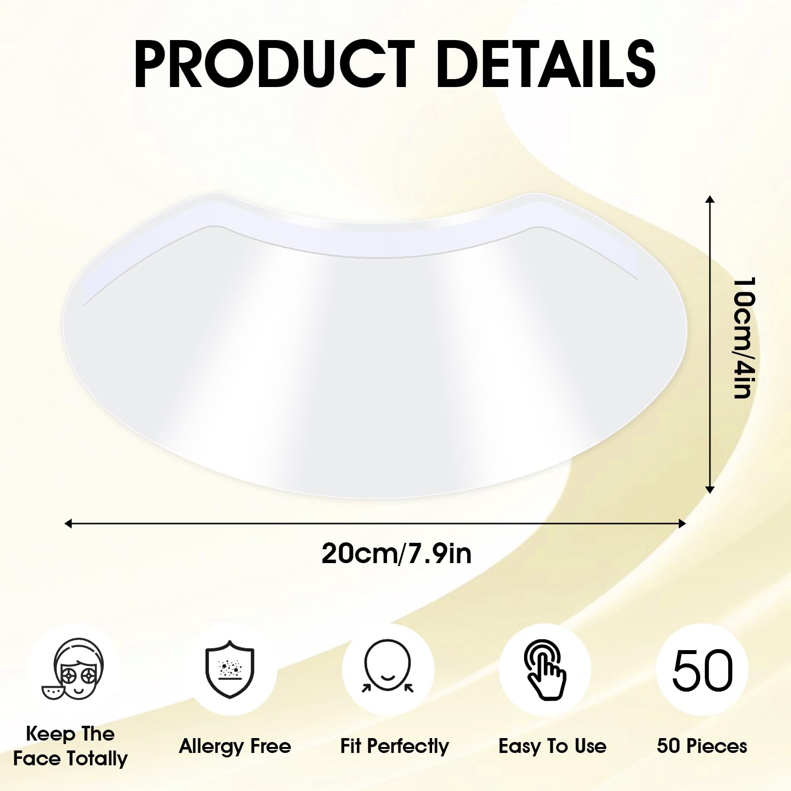 Набір Visor Transparent Face Protection Непромокальні для нарощування вій мікроблейдингу перманентного макіяжу захист в душі для салону після процедури на повіках, фото №2