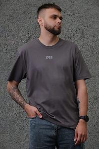 Оверсайз футболка з принтом Without 1702 dark gray - Фото 1