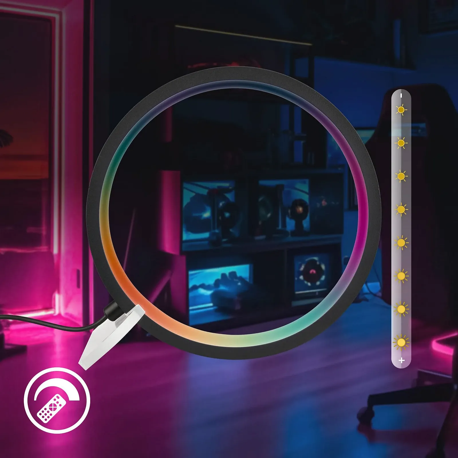 Настольная лампа LED BRILONER RGBIC Music Sensor Timer 20 x 20 см Black, фото №5