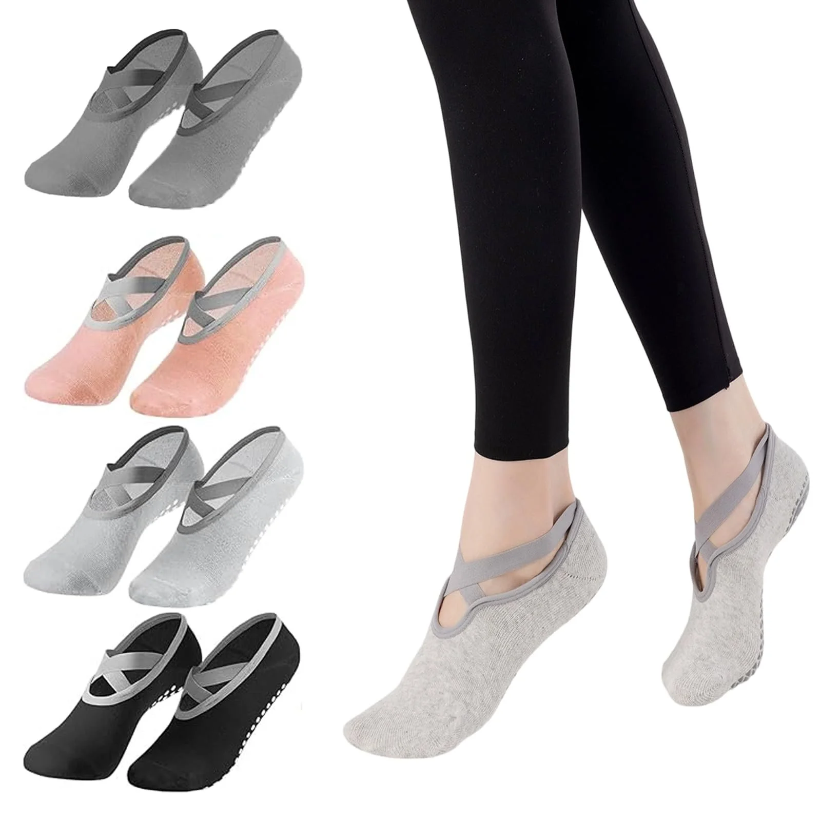 Шкарпетки для йоги Жіночі 39-42, 4 пари, фото №1