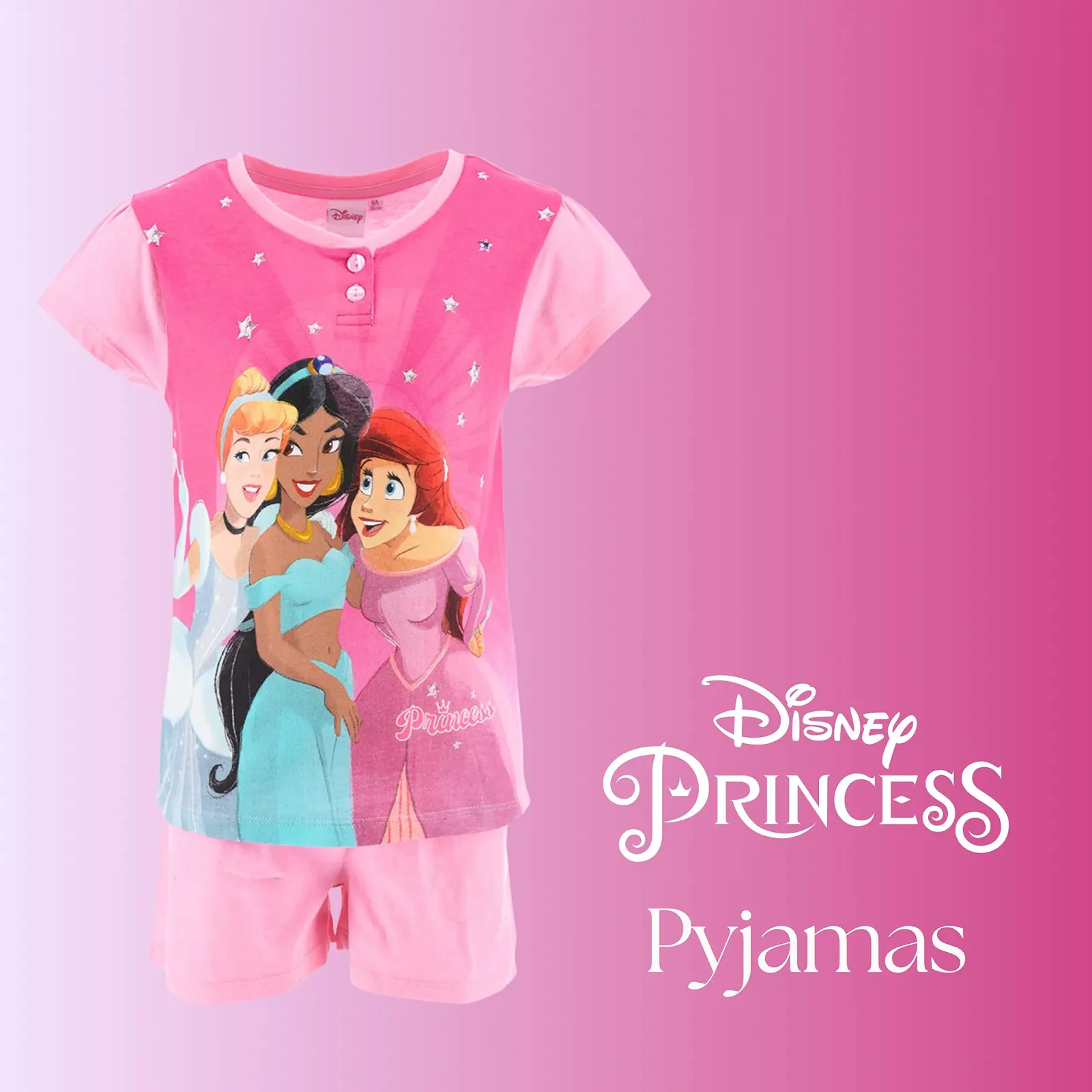 Піжама Disney Принцеси Футболка та Шорти Попелюшка Аріель Жасмін для Дівчат, фото №3 Піжама Disney Принцеси Футболка та Шорти Попелюшка Аріель Жасмін для Дівчат, фото №3