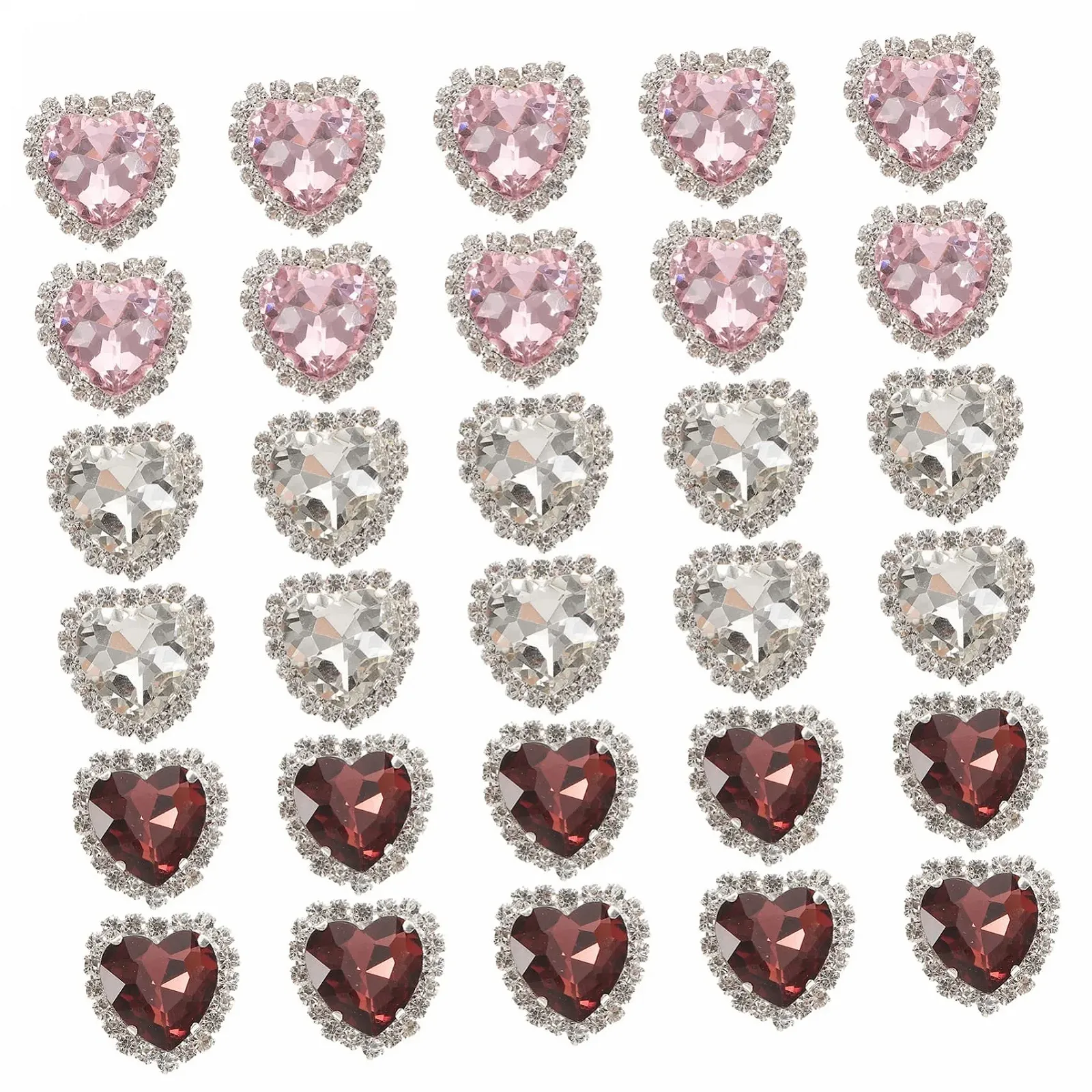 Стрази Серце OUNONA Прозорий, 30 шт, фото №1