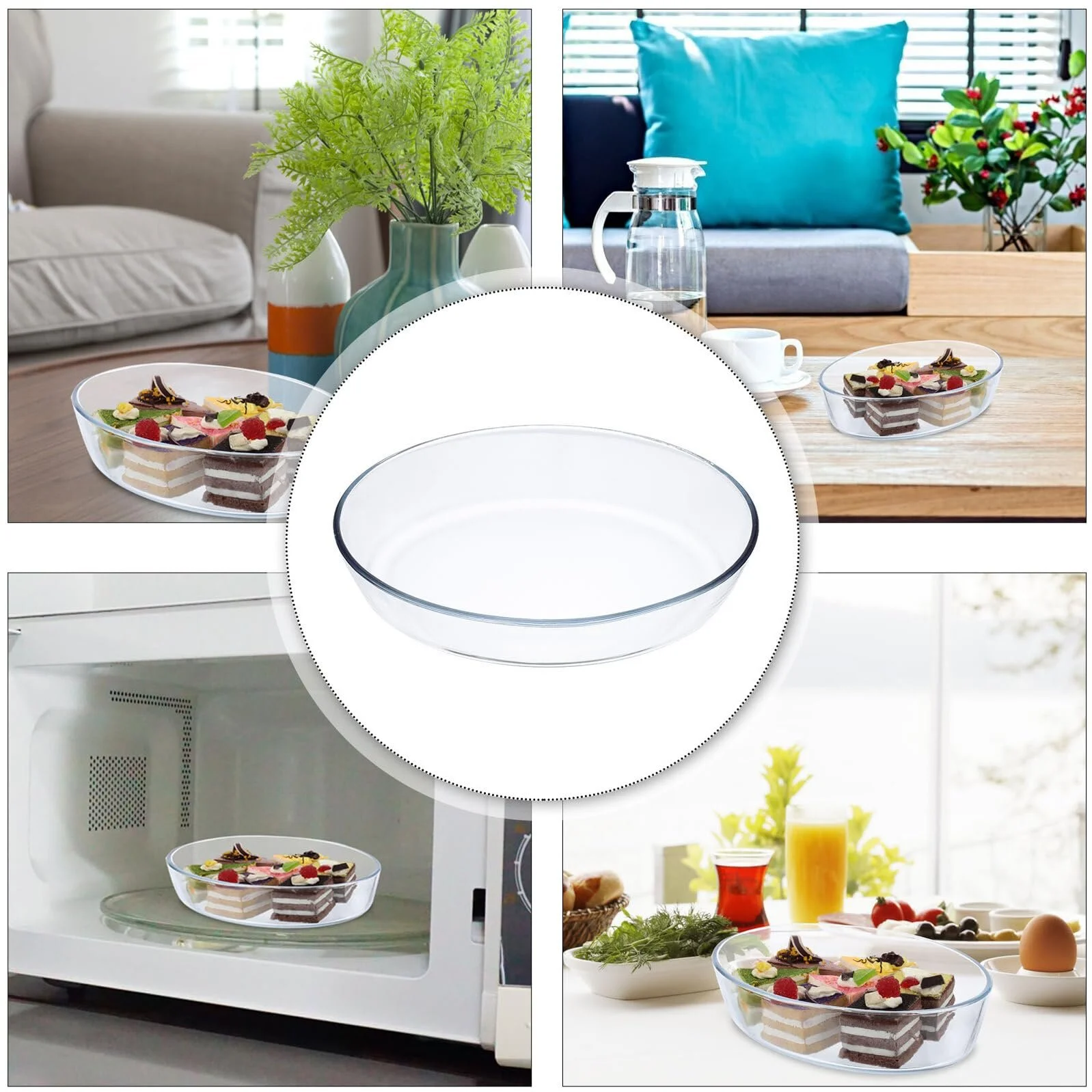 Форма для запекания Термостойкая стеклянная овальная Прозрачная, фото №8