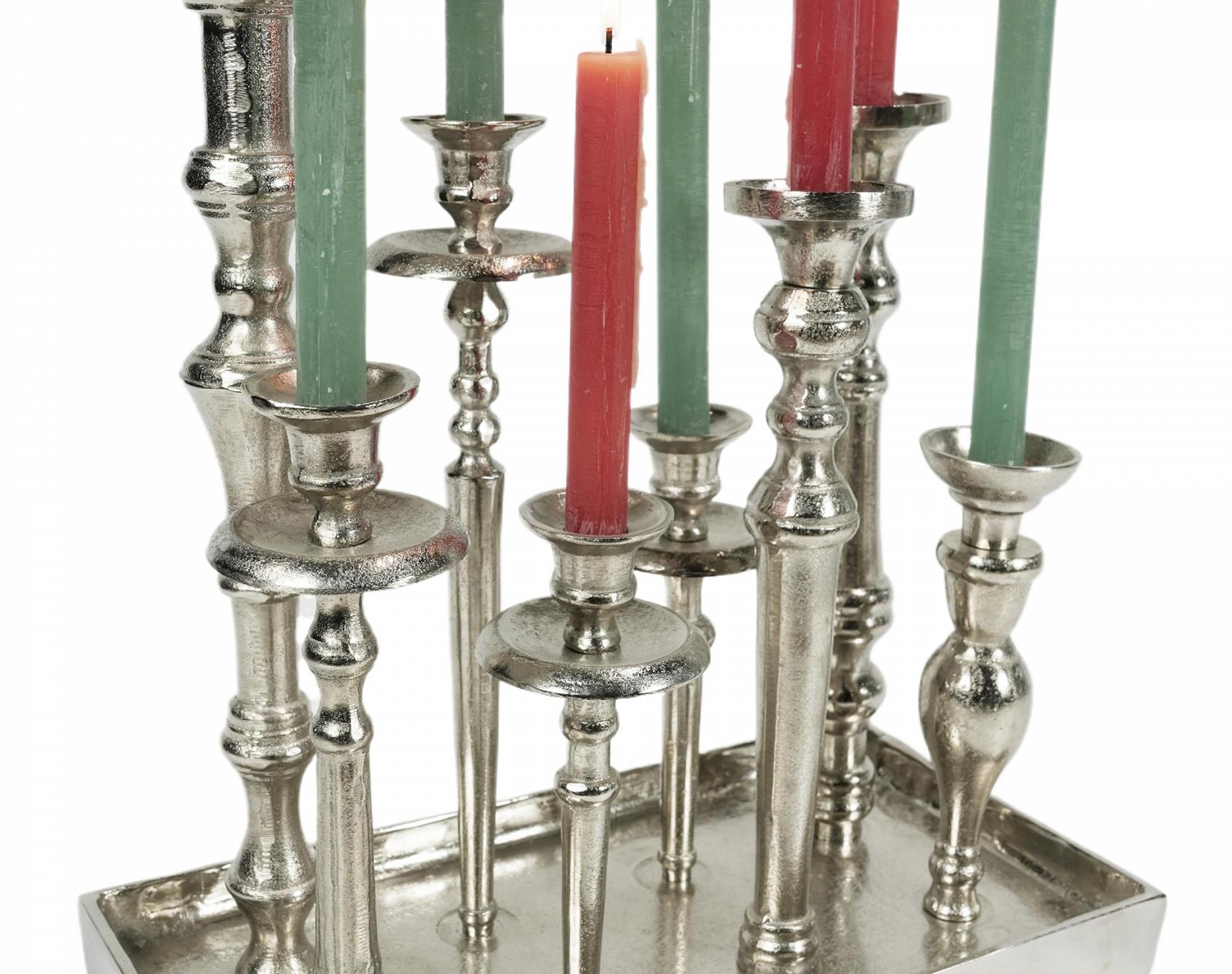 Подсвечник на подносе 8 Arms Aluminium Silver XL 40 x 21 x 44 см, фото №2