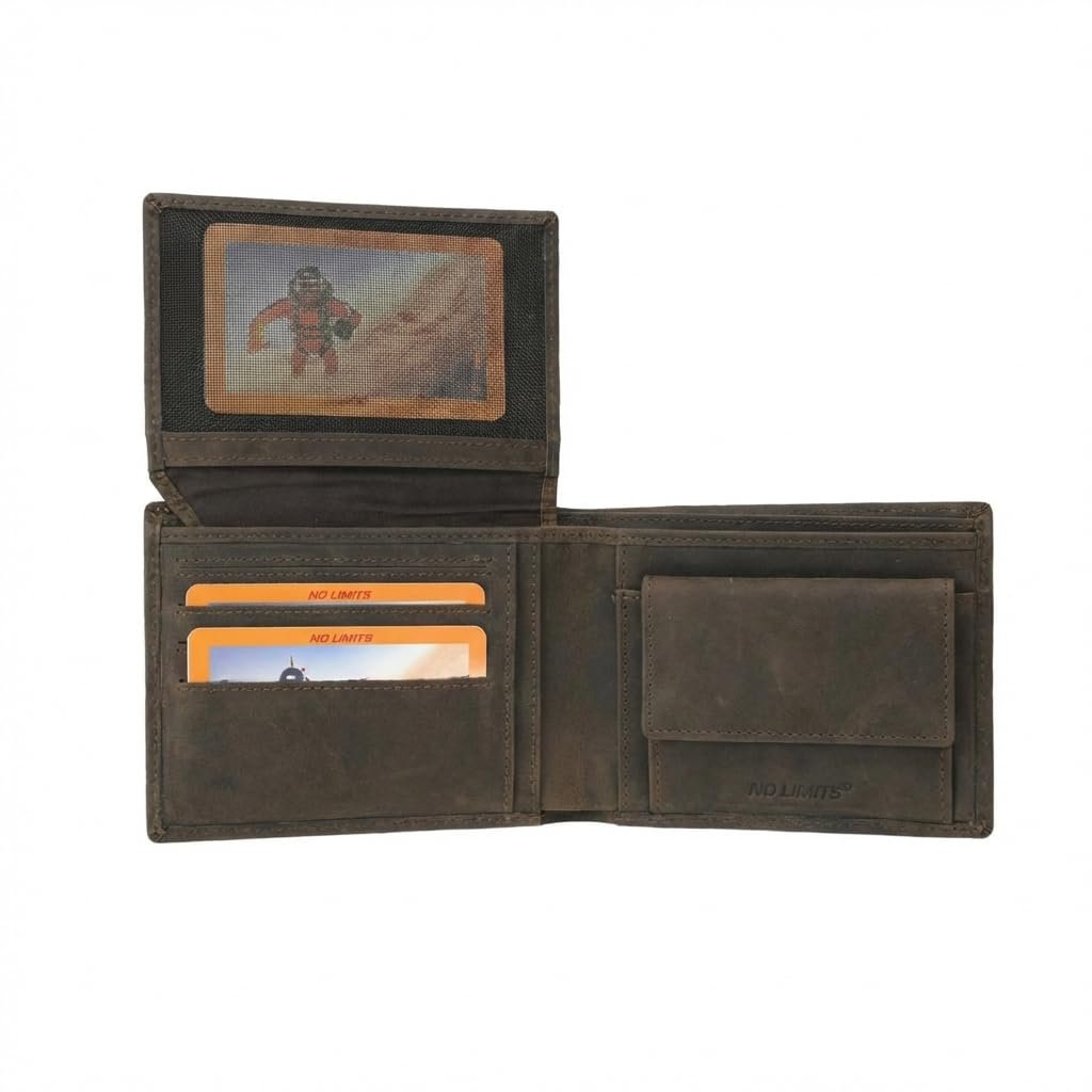 Гаманець No Limits Genuine Leather Vintage Style з кишенею для монет dark brown, фото №5 Гаманець No Limits Genuine Leather Vintage Style з кишенею для монет dark brown, фото №5