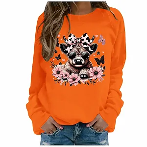 Модные худи и свитшоты для женщин Y2K с круглым вырезом, спортивная одежда, топ для тренировок, опрятный, удобный, тонкий, модный, осенний, свободный крой, смешной, легкий, 2025, мультяшный дизайн - Фото 1