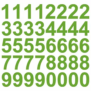Наклейки цифри kleb-Drauf 40 шт 10 см Світло-зелені Матові - Фото 1