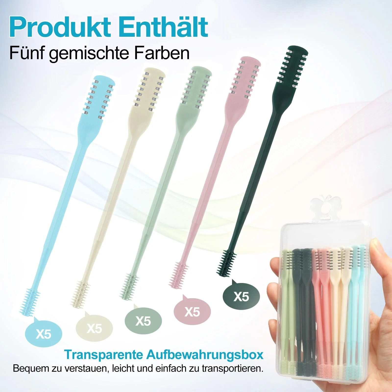 Тример Mucek 25 шт 2024 Різак для носового волосся 2-в-1 Двосторонній 360° Обертовий 5 кольорів, фото №5