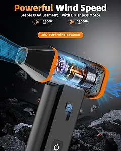 Электрическая воздуходувка 130000 RPM 5000 mAh Портативная 8-в-1 synthetic.ua - Фото 1