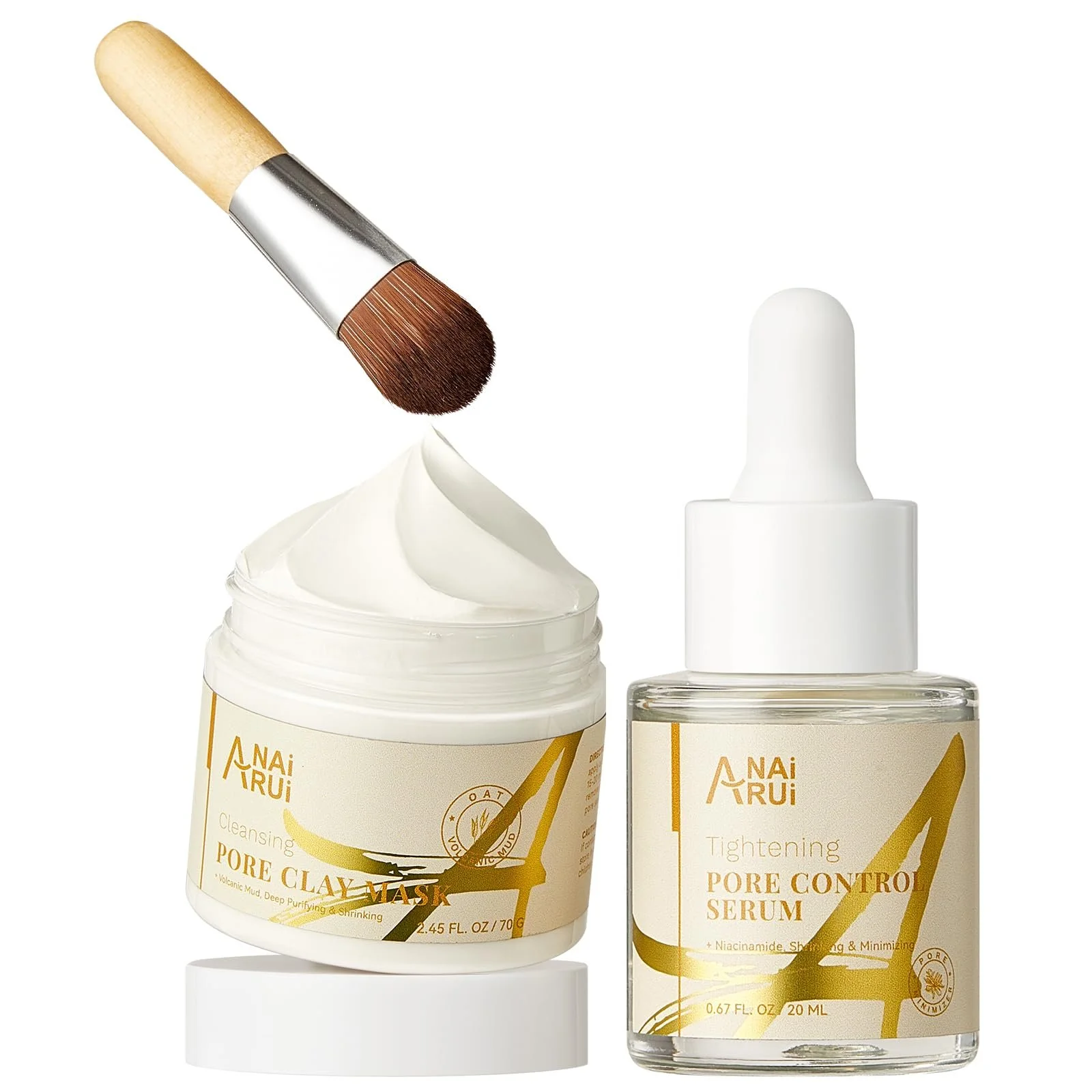 Набір для догляду за шкірою 2-в-1 ANAiRUi, Маска з глиною для пор + Сироватка для звуження пор, фото №9