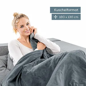 Электрическое одеяло Beurer HD 75 Темно-серый, Мягкое одеяло с подогревом, 6 температурных режимов, Машинная стирка, с автоматическим отключением и дополнительной безопасностью, Темно-серый, 180 x 130 см synthetic.ua - Фото 1