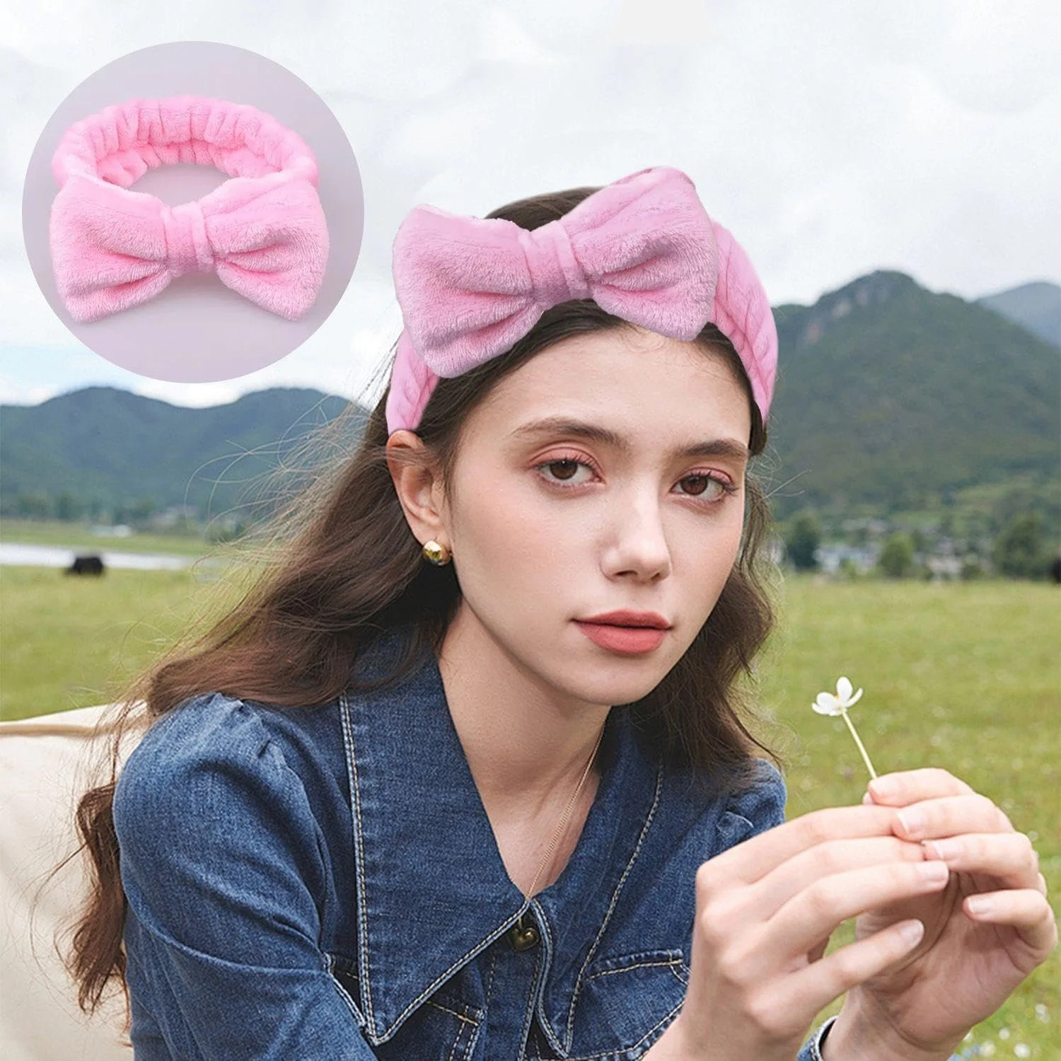 Пов'язка на голову Корал Вельвет з Бантиком, фото №5 Пов'язка на голову Корал Вельвет з Бантиком, фото №5