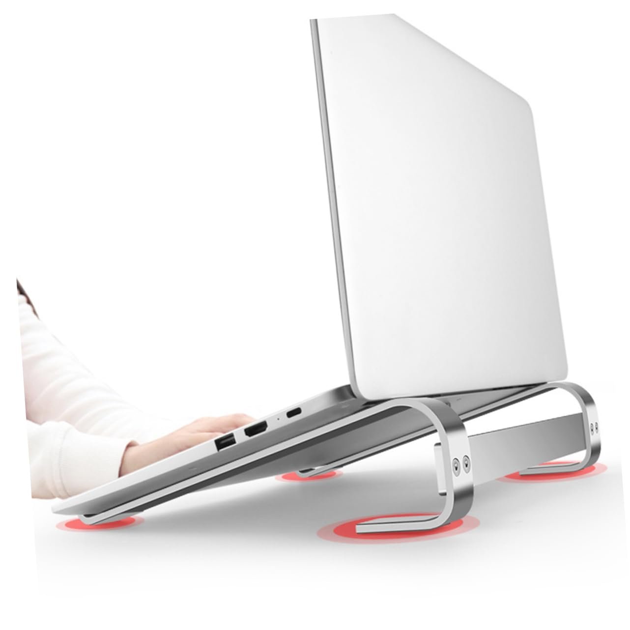 Подставка для ноутбука NUOBESTY Алюминиевый сплав, противоскользящая, стабильная, эргономичная, совместима для офиса и путешествий, фото №7 Подставка для ноутбука NUOBESTY Алюминиевый сплав, противоскользящая, стабильная, эргономичная, совместима для офиса и путешествий, фото №7