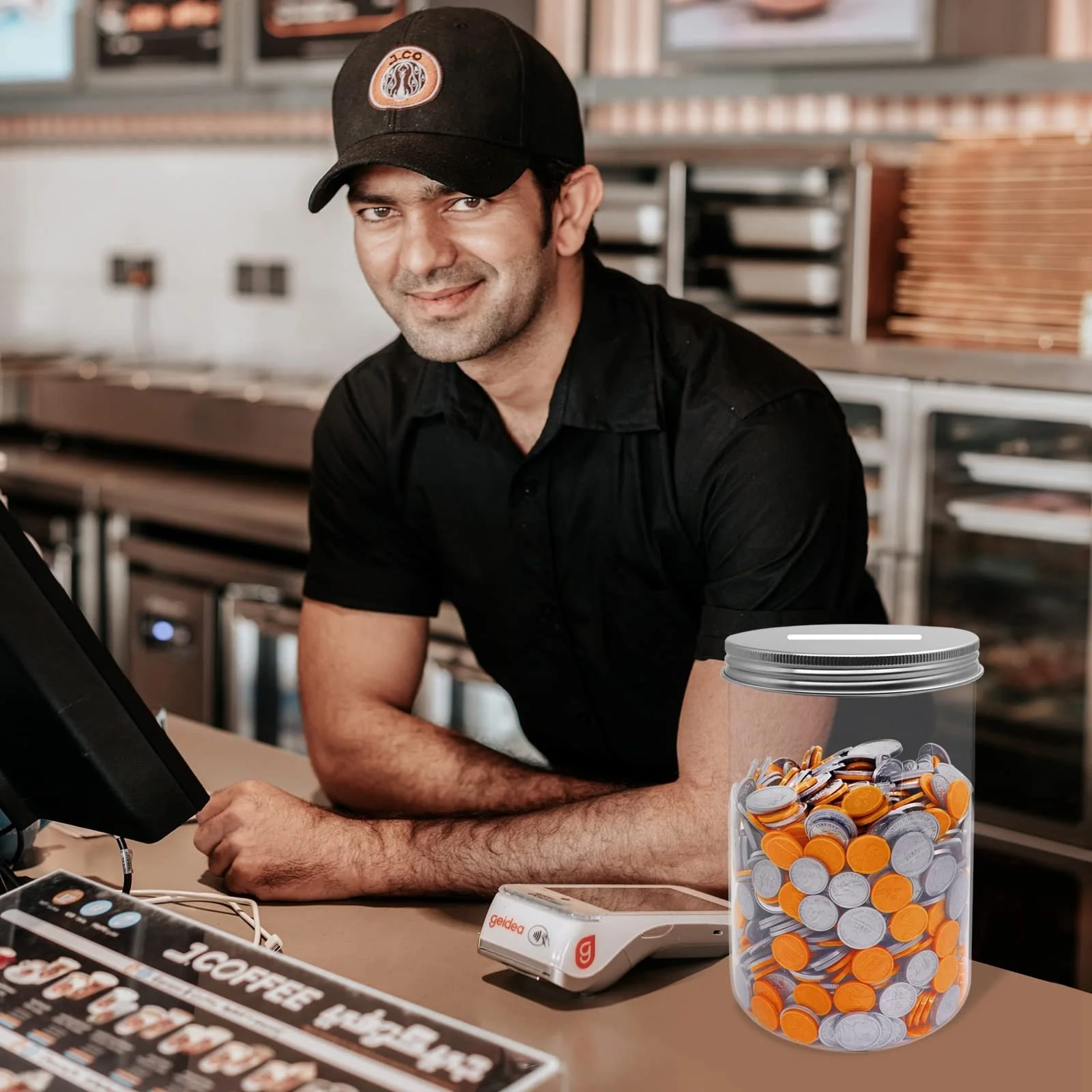 Скарбничка XL прозора пластикова велика для монет, фото №7