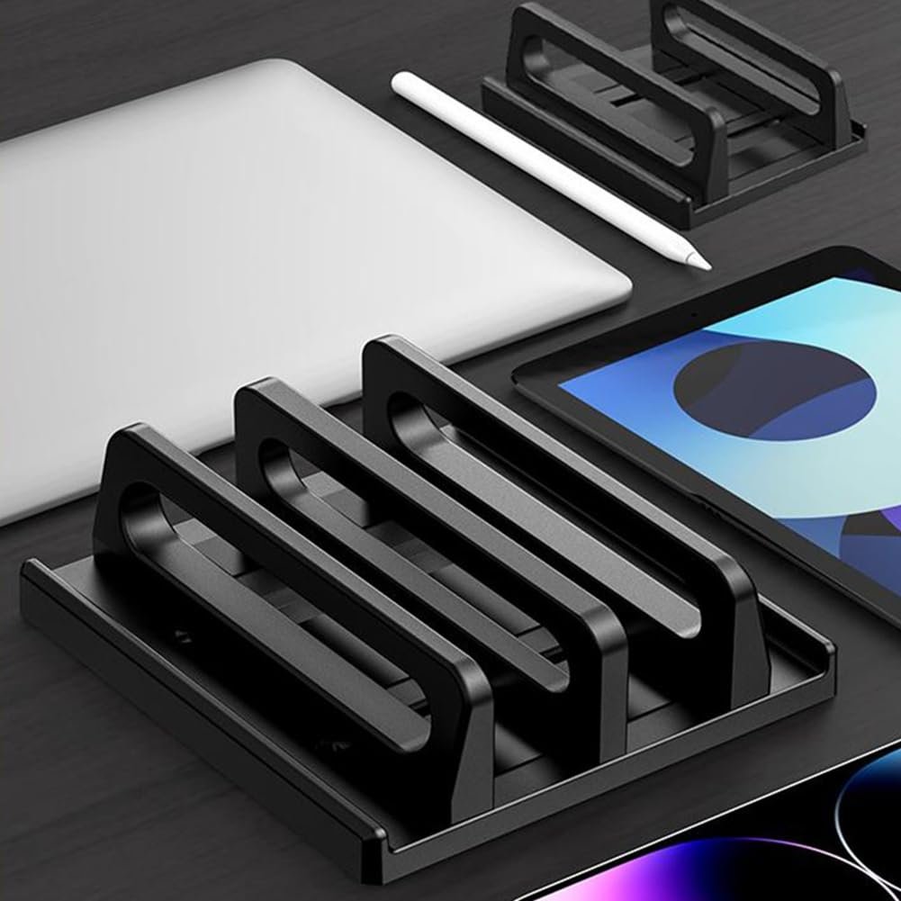 Подставка для ноутбука вертикальная Anti-slip 4 в 1 Dual Slot регулируемая ABS пластик для планшетов телефонов электронных книг для настольного хранения, фото №8 Подставка для ноутбука вертикальная Anti-slip 4 в 1 Dual Slot регулируемая ABS пластик для планшетов телефонов электронных книг для настольного хранения, фото №8