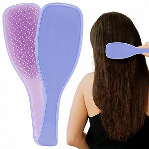 Гребінець для волосся HAMKU Tangle Teeezer Fine and Fragile Wet Detangler з м'якими гнучкими зубчиками для тонкого волосся (фіолетовий) - Фото 1