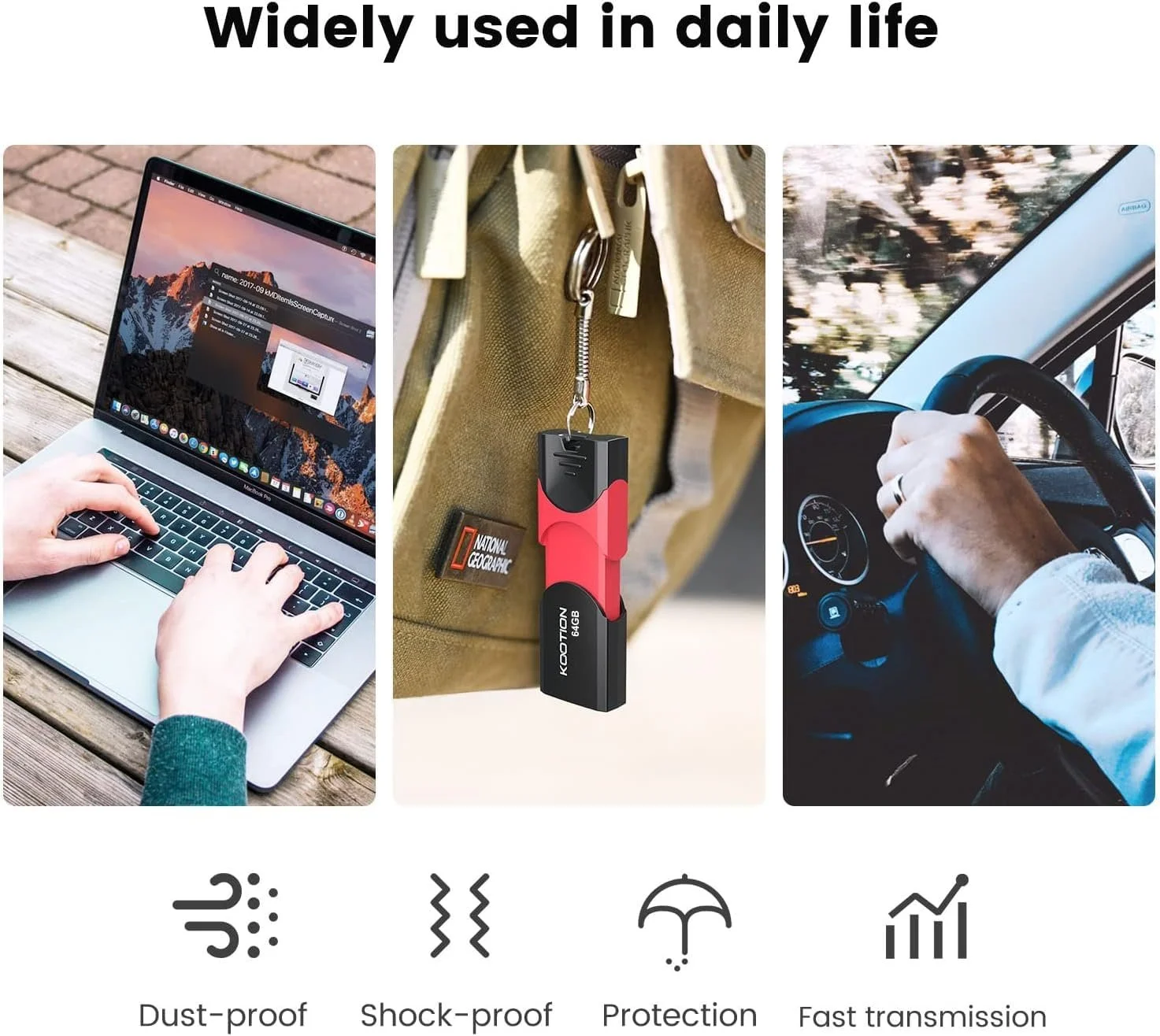 Набір USB-флеш-накопичувачів KOOTION 64 GB 3 шт. USB 3.0 USB C Retractable, фото №7