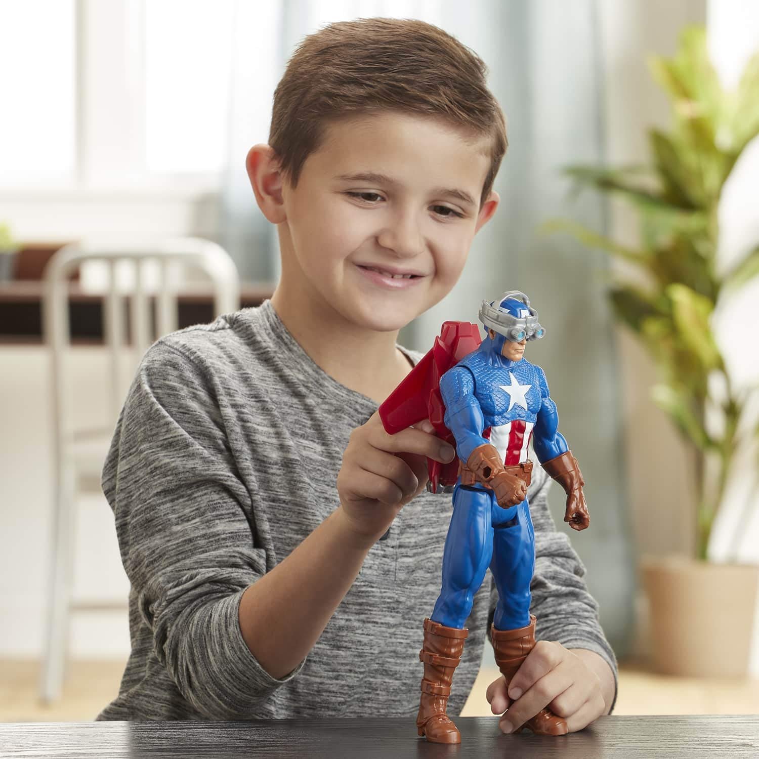 Фигурка Hasbro Мстители Titan Hero Series Blast Gear Капитан Америка 30 см с стартером, 2 аксессуара и снаряд, фото №6