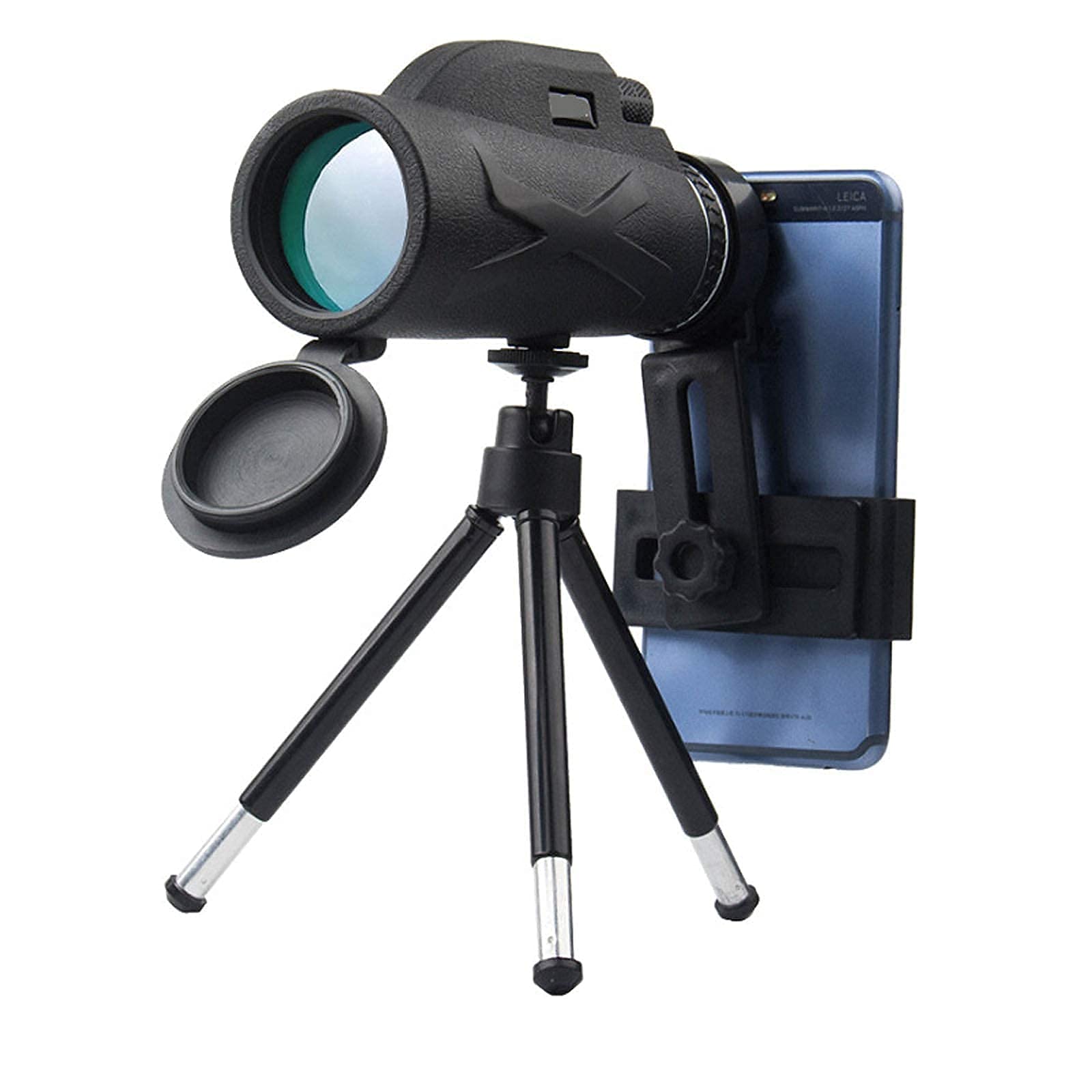Монокуляр HD Monocular 80x100 з компасом універсальний тримач для смартфона і штатив для спостереження за птахами піших прогулянок кемпінгу концертів, фото №6