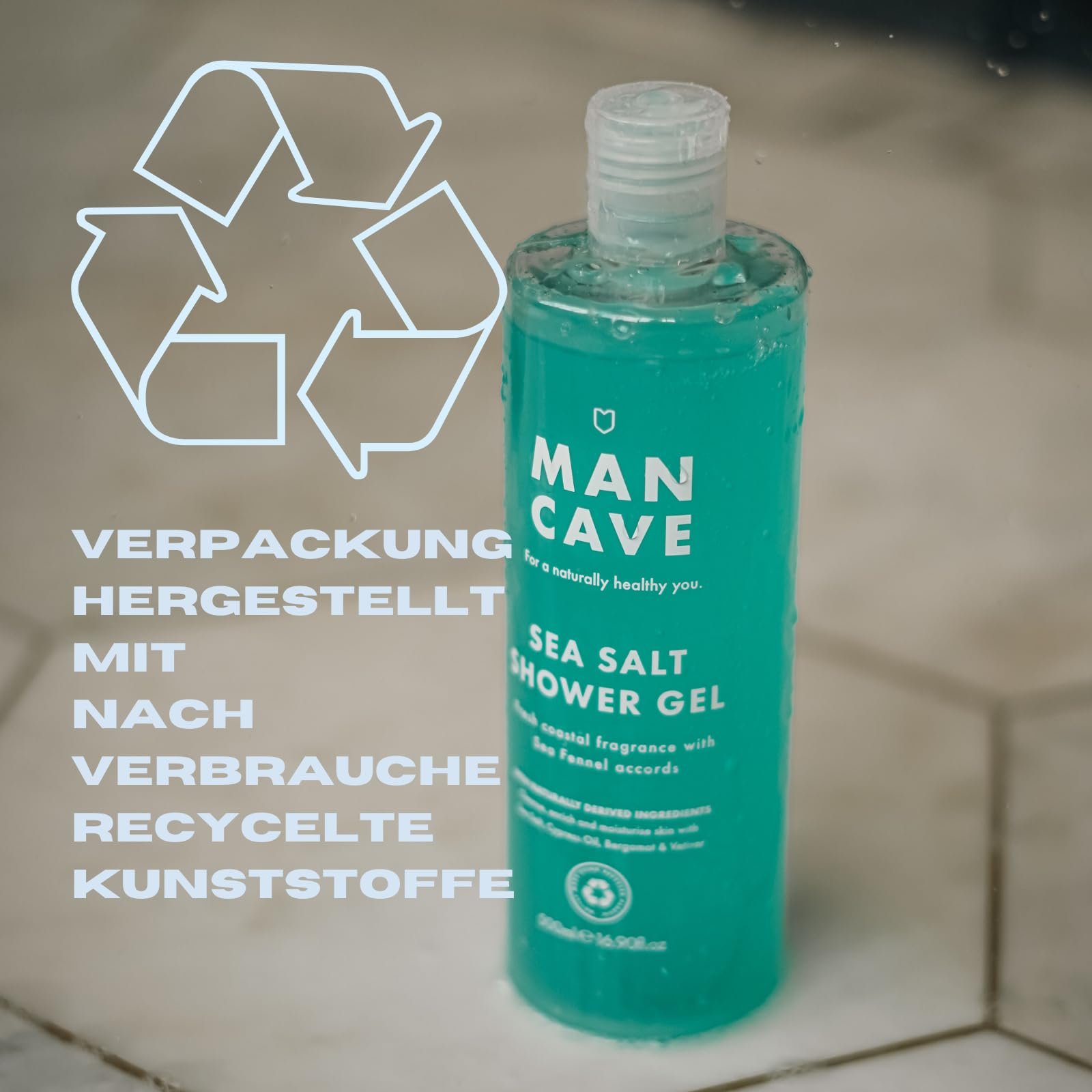 Гель для душа ManCave Men's Sea Salt Натуральный Веганский 500 мл, фото №5