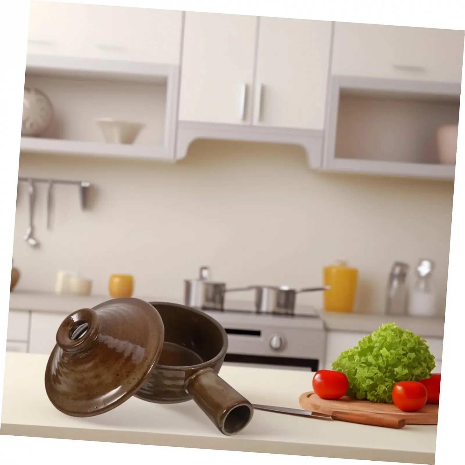 Кастрюля керамическая термостойкая с крышкой и ручкой, фото №5