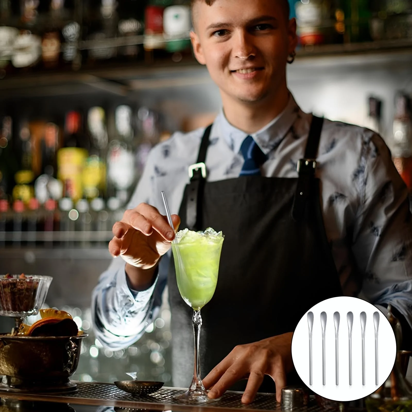 Набір з 6 маленьких ложок для кави з нержавіючої сталі, фото №7