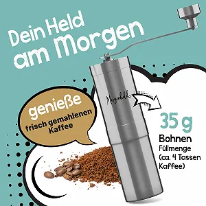 Ручна кавомолка Morgenheld Конічна, нержавіюча сталь synthetic.ua - Фото 1