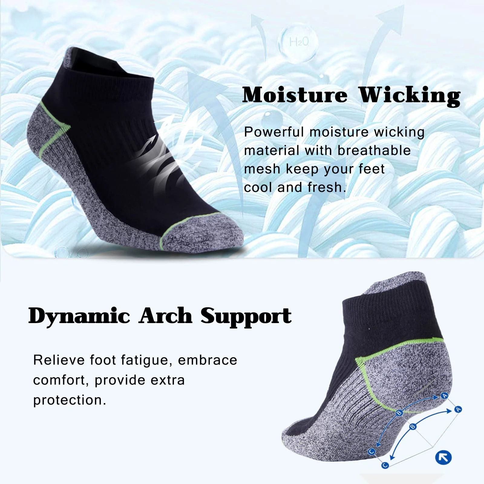 Носки Kodal Copper Knöchelsocken Low-Cut Laufsocken Влагоотводящие Контроль запаха Дышащие для потных ног, фото №4 Носки Kodal Copper Knöchelsocken Low-Cut Laufsocken Влагоотводящие Контроль запаха Дышащие для потных ног, фото №4