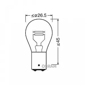 Лампа розжарювання габаритного вогню та стоп-сигналу ams-OSRAM ORIGINAL 7225 synthetic.ua - Фото 1