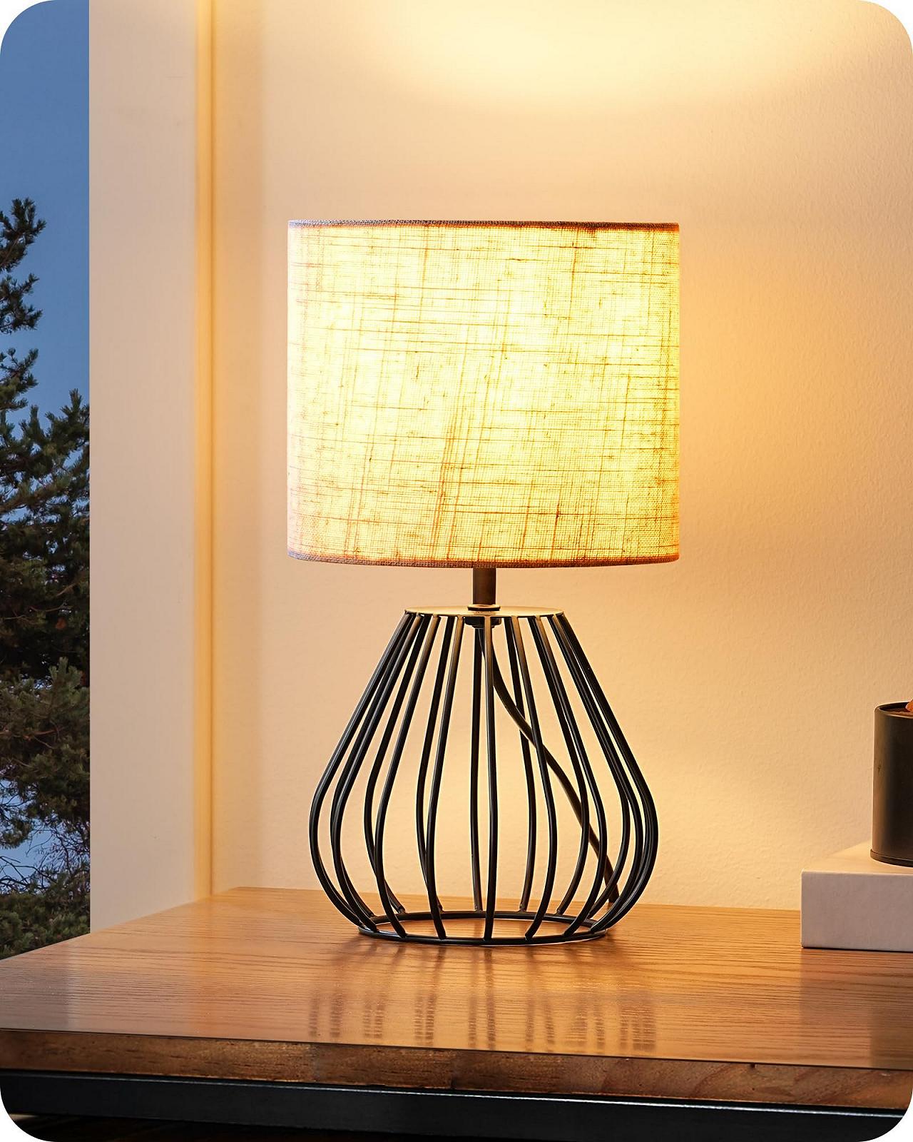 Настільна лампа EDISHINE Modern Industrial E14 Бежевий та чорний, фото №1