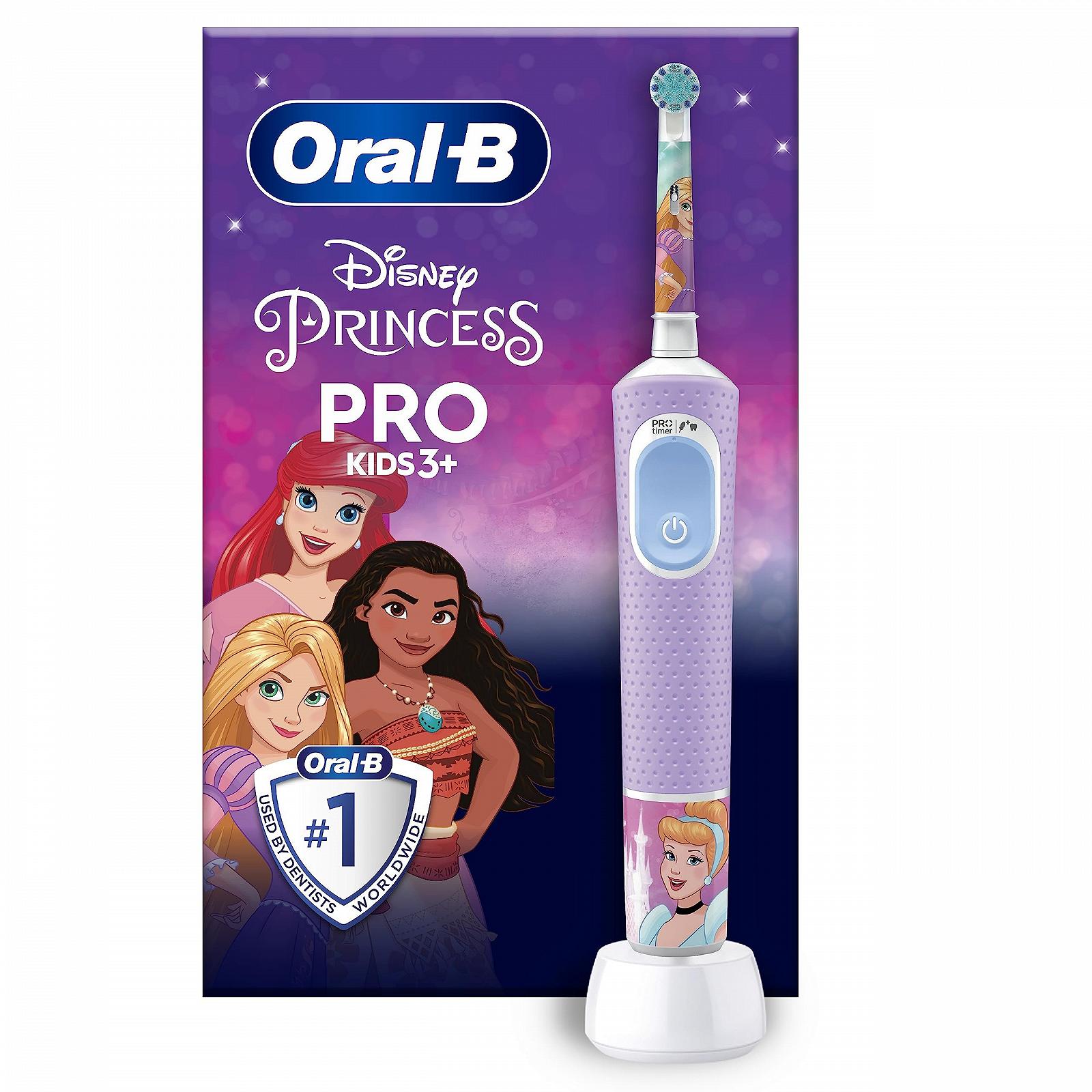 Електрична зубна щітка Oral-B Pro Kids Princess для дітей від 3 років з режимом Sensitive+ Purple/Blue, фото №1