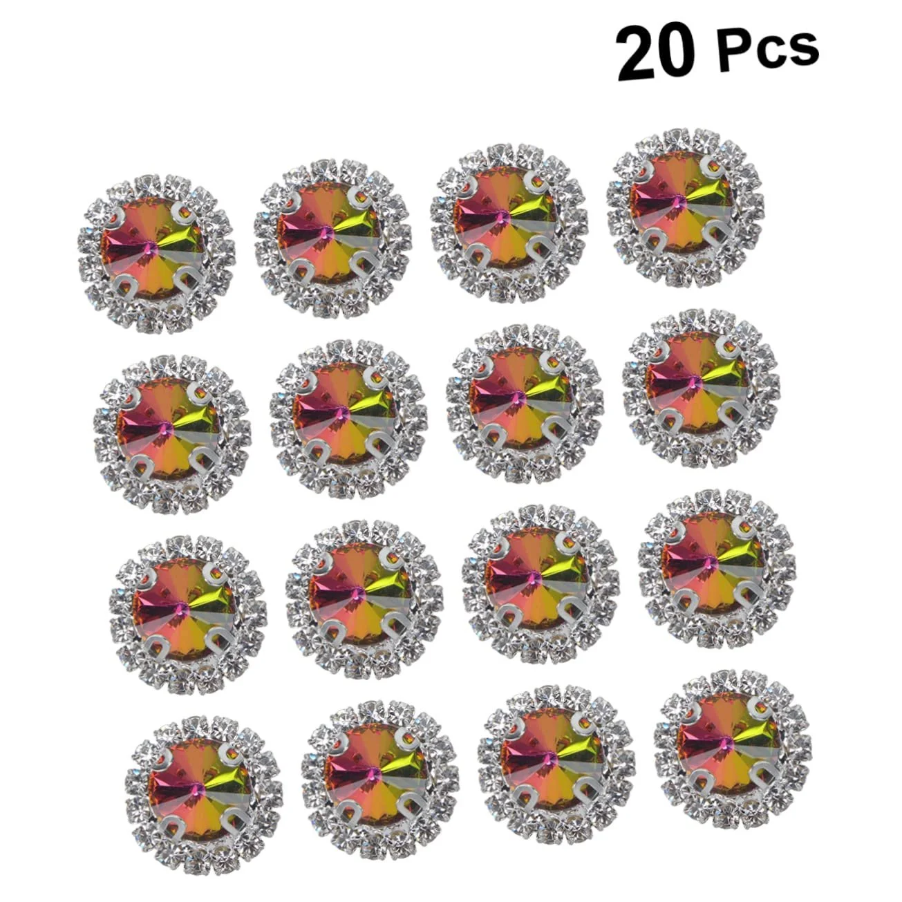 Стрази Круглі STOBOK 20шт для рукоділля, штучні діаманти для виготовлення ювелірних виробів, весільні прикраси для столу, блискучі, фото №5