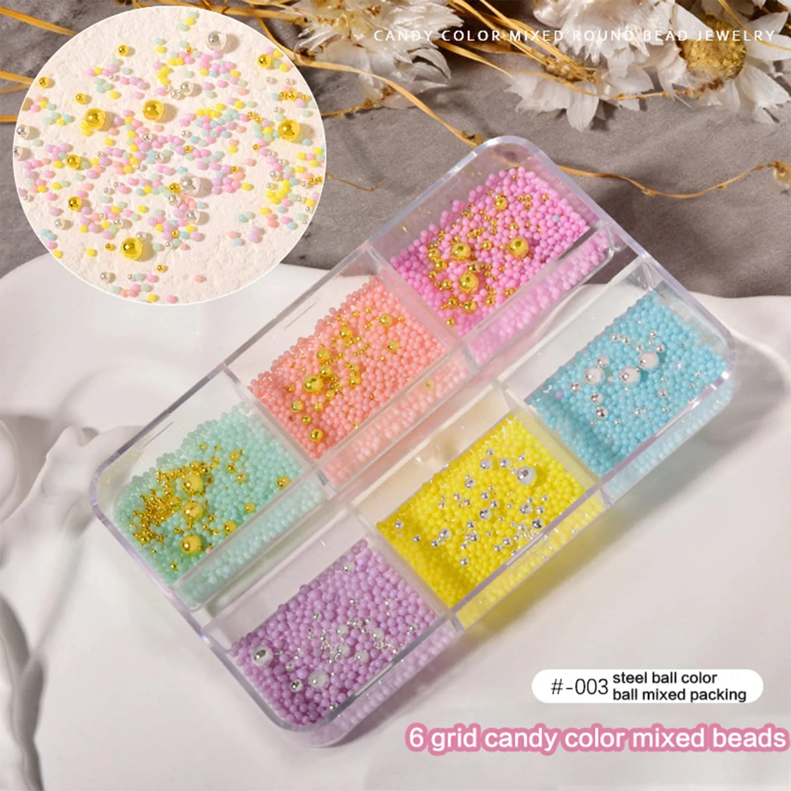 Бусины для ногтей Золотые заклепки для ногтей Круглые икорные бусины для ногтей Золотой круглый жемчуг для мобильного телефона Ногти для лица, фото №2