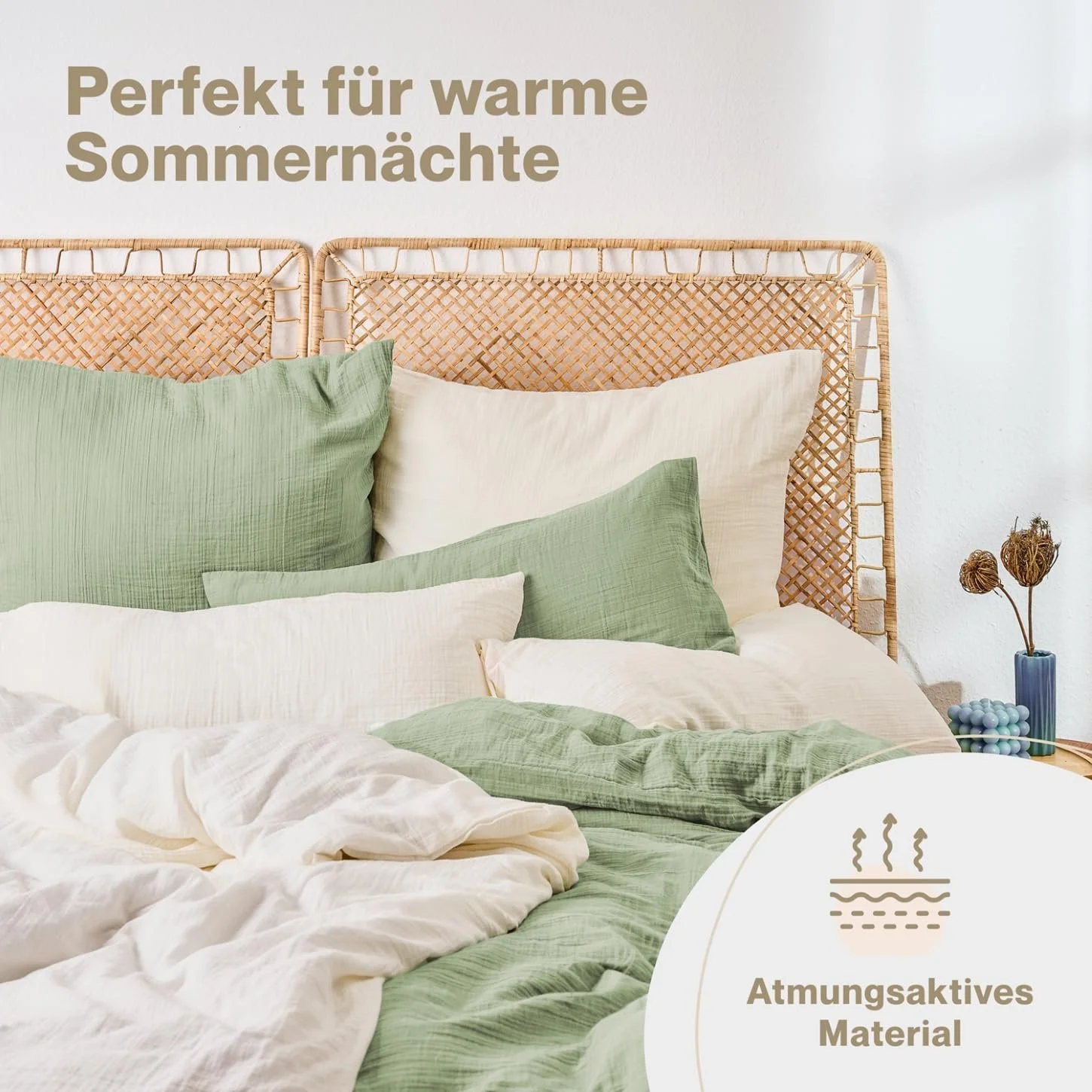 Постільна білизна Blumtal Муслін Бавовна Бежева 135 х 200 см 80 х 80 см, фото №3